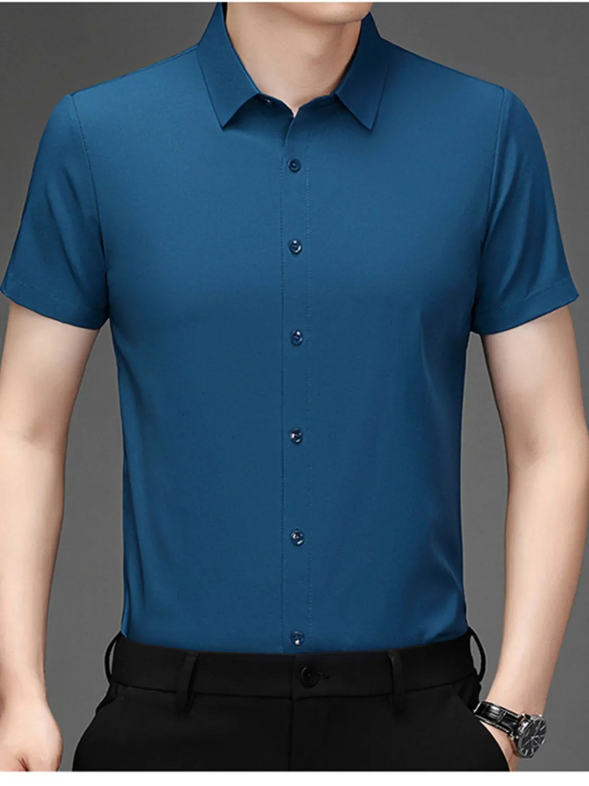 Men's Plus Size Button Up Short Sleeve Shirt