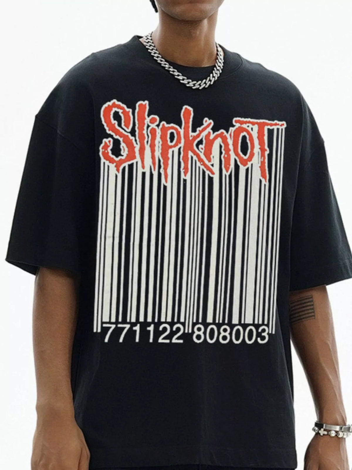 Men's Slipknot Barcode Graphic Vintage Wash T-Shirt
