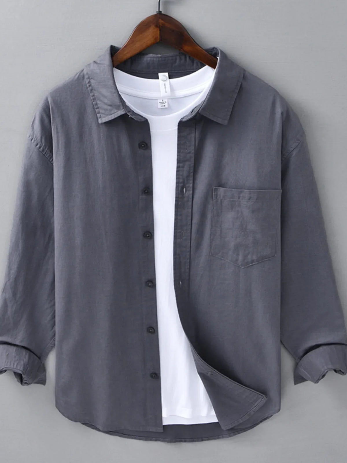 Men's Plus Size Button Up Long Sleeve Shirt