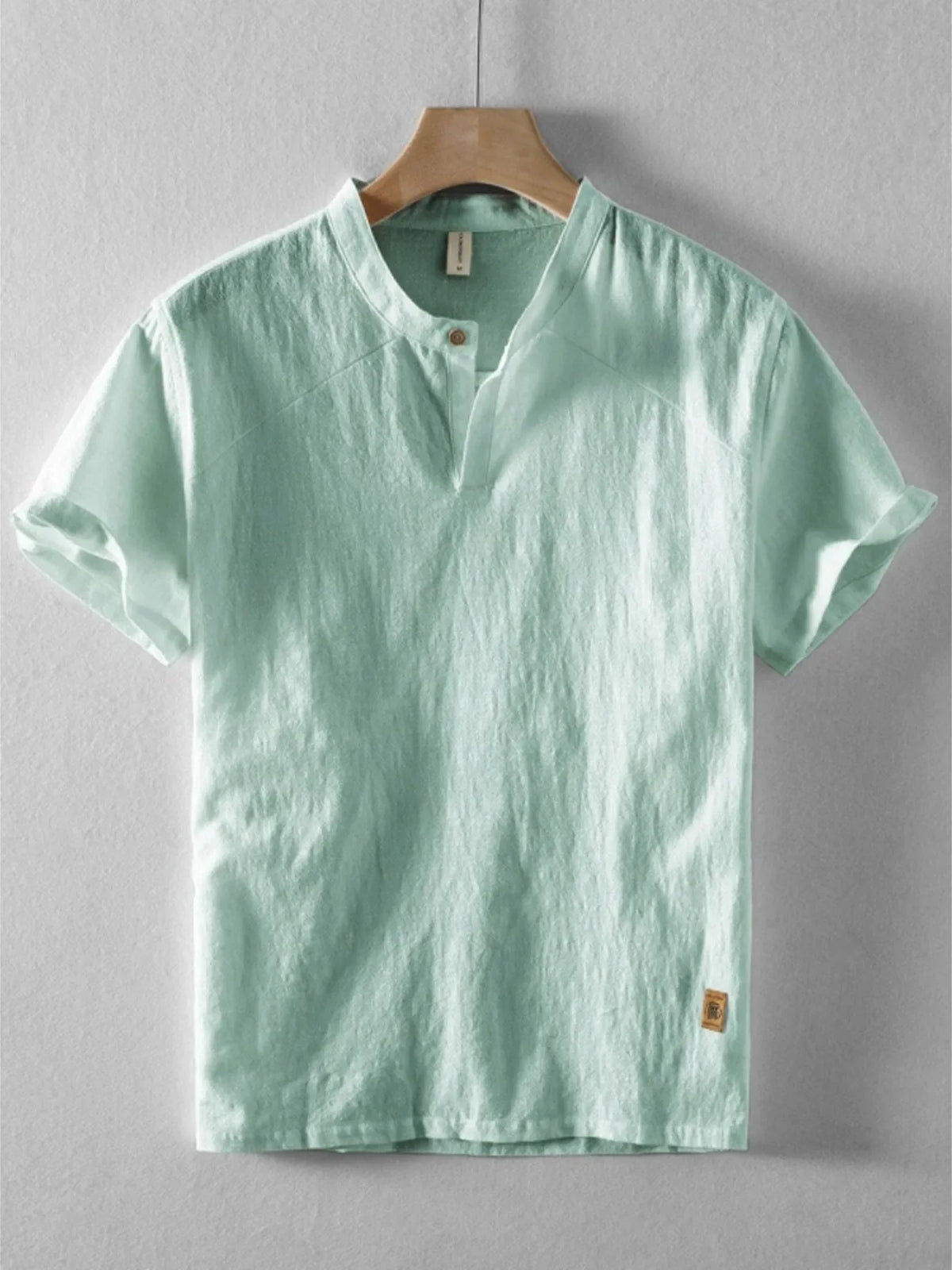 Men's Plus Size Short Sleeve Button Detail Blouse