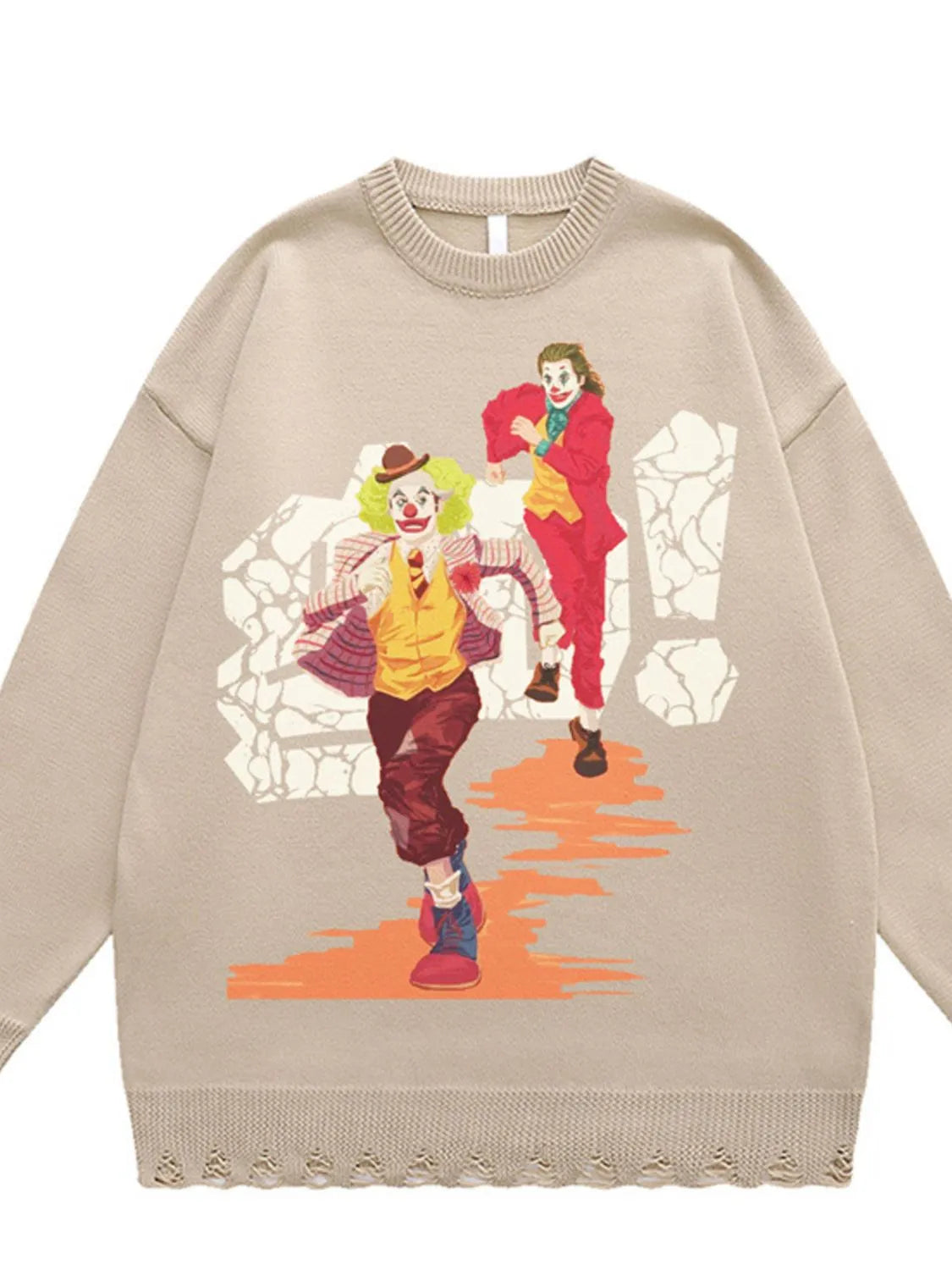 Men's Joker Round Neck Long Sleeve Sweater