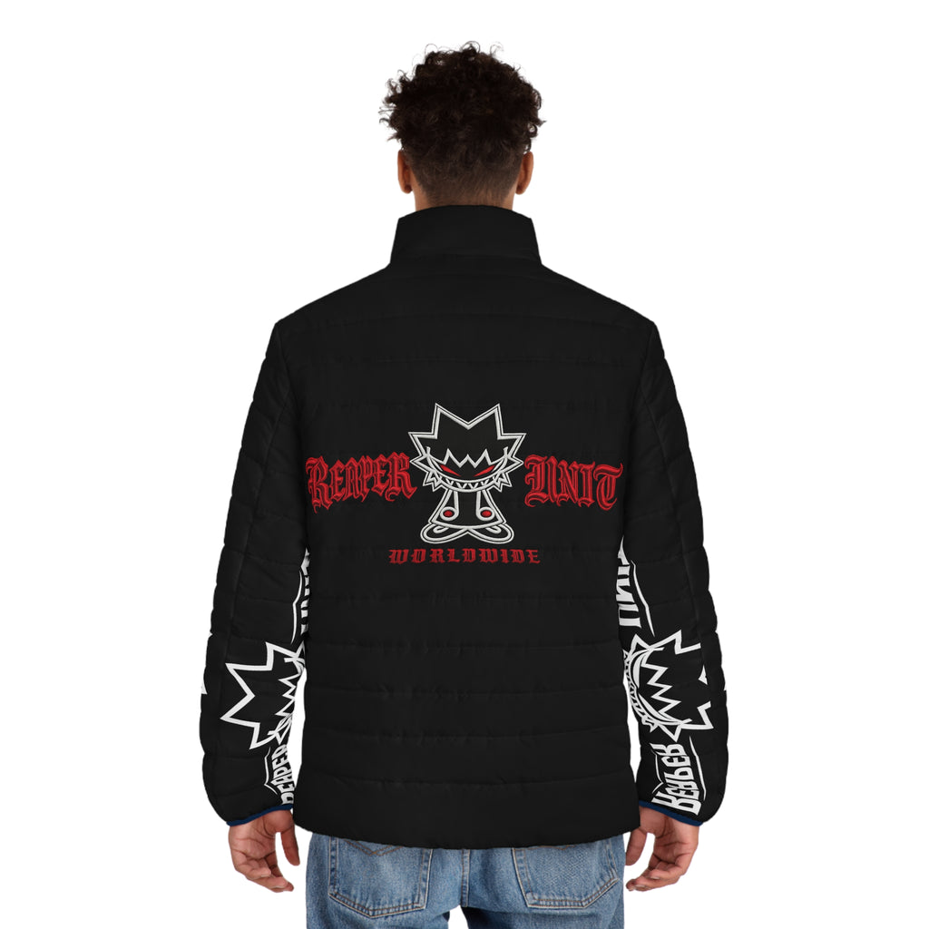 Reaper Unit Worldwide Men’s Puffer Jacket (AOP) – Premium Streetwear Winter Coat