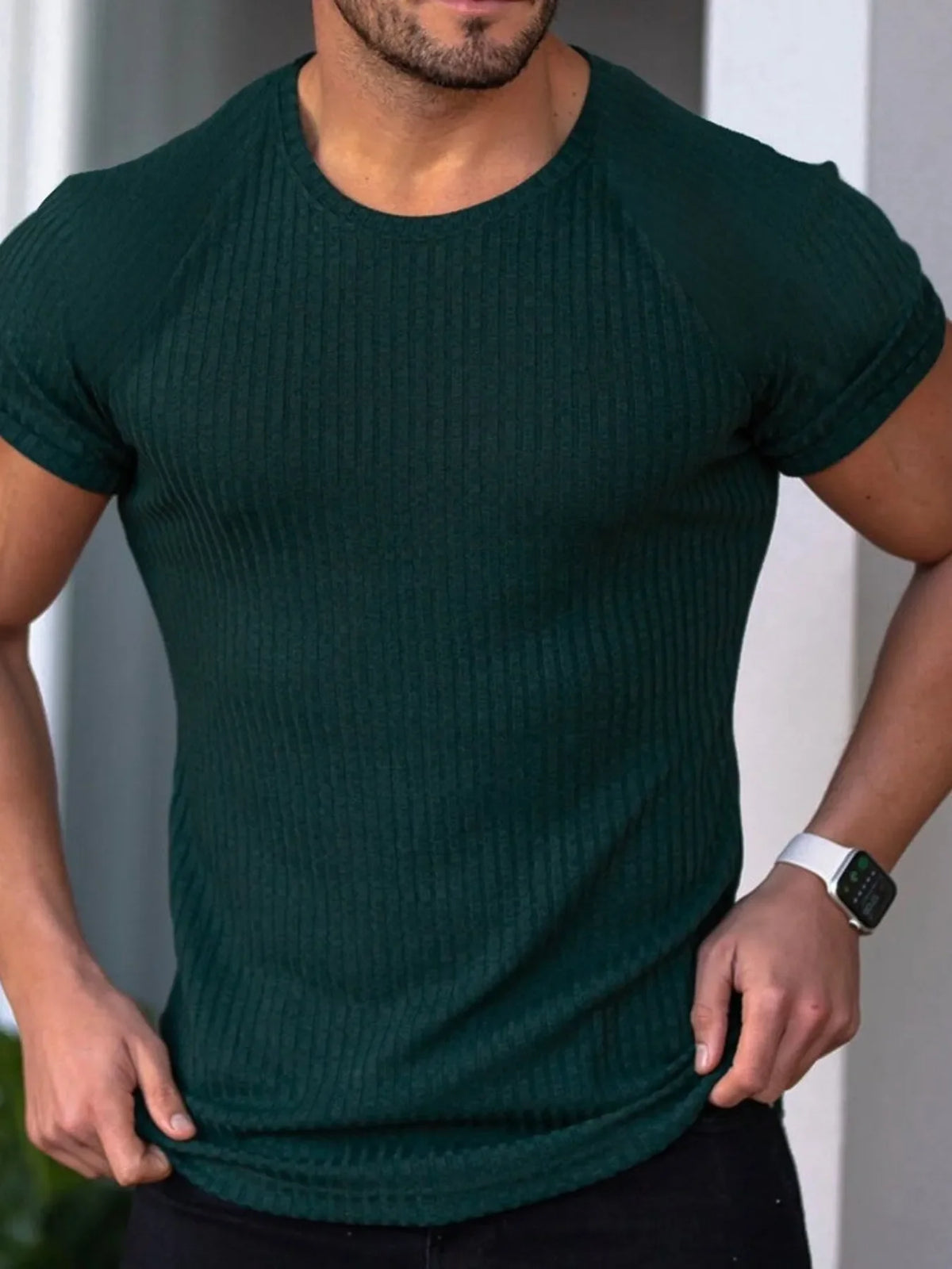 Men's Plus Size Long Sleeve Fitted T-Shirt