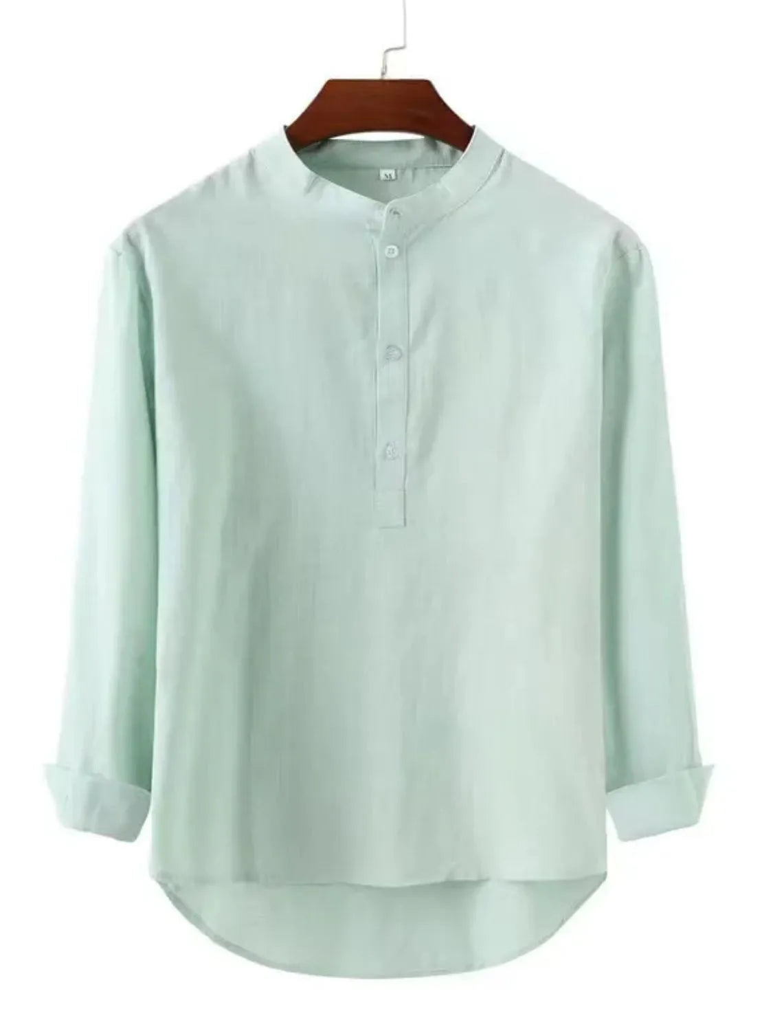 Men's Full Size Button Detail Long Sleeve Shirt Plus Size