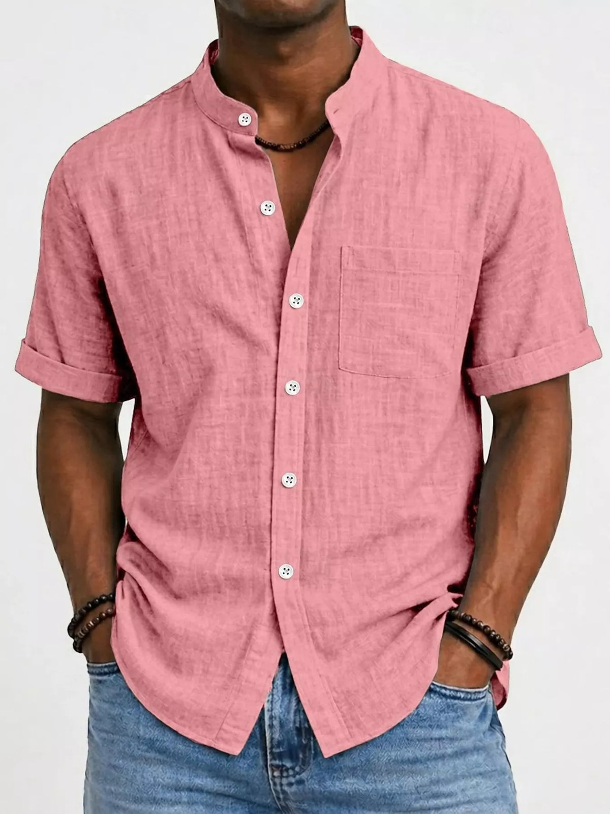 Men's Full Size Button Up Short Sleeve Shirt Plus Size