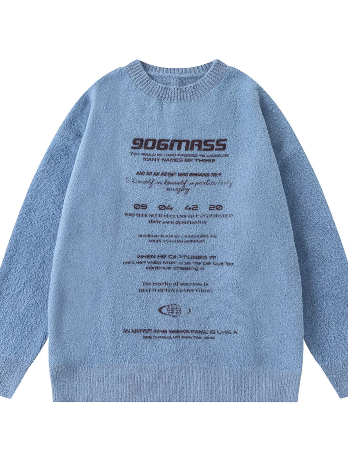 Men's Letter Crew Neck Long Sleeve Knit Sweater