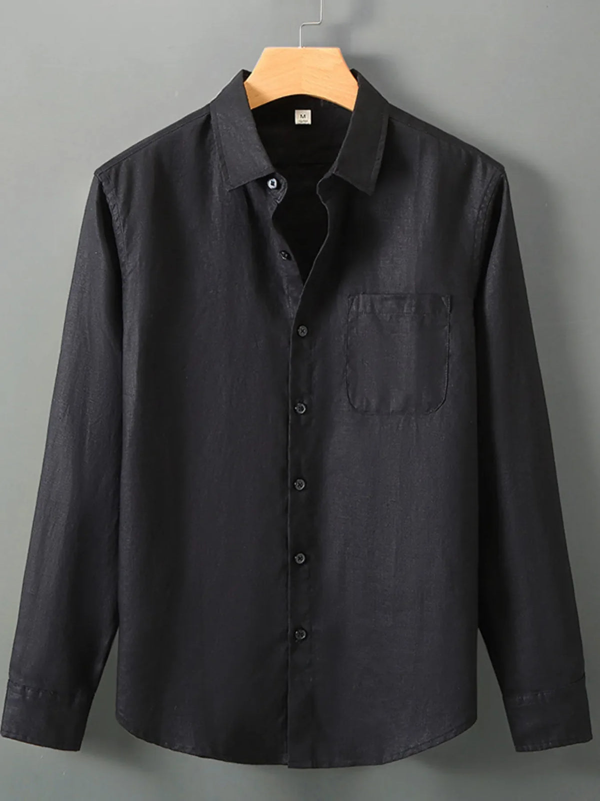 Men's Plus Size Long Sleeve Button-Up Shirt