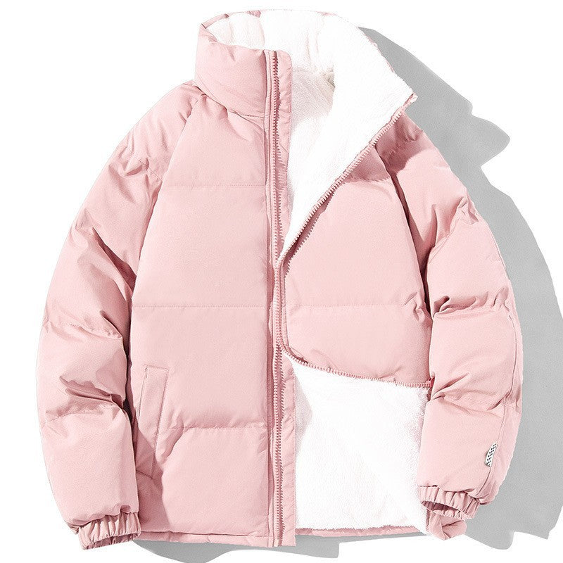 Reaper unit worldwide Couples Stand-up Collar Coat With Pockets Fashion Winter Warm Plush Thickened Jacket For Women Men Loose Outwear Top Clothing