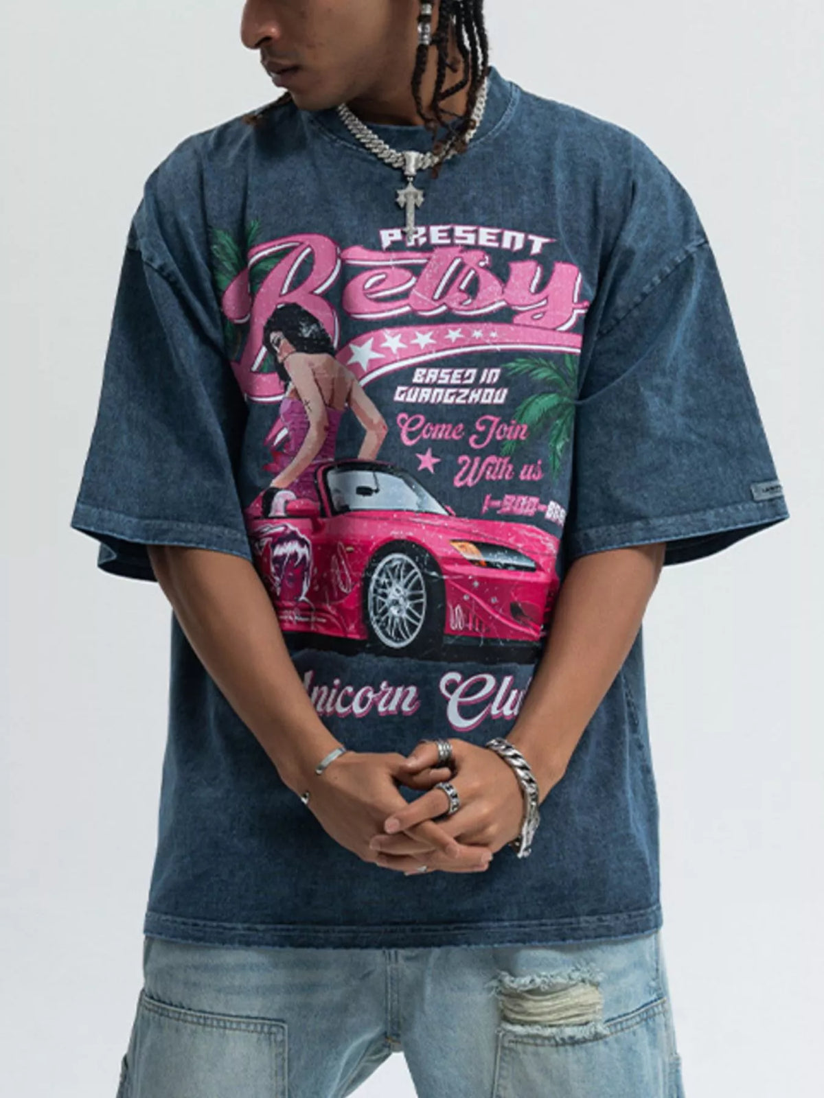 Men's Graphic Round Neck Half Sleeve T-Shirt