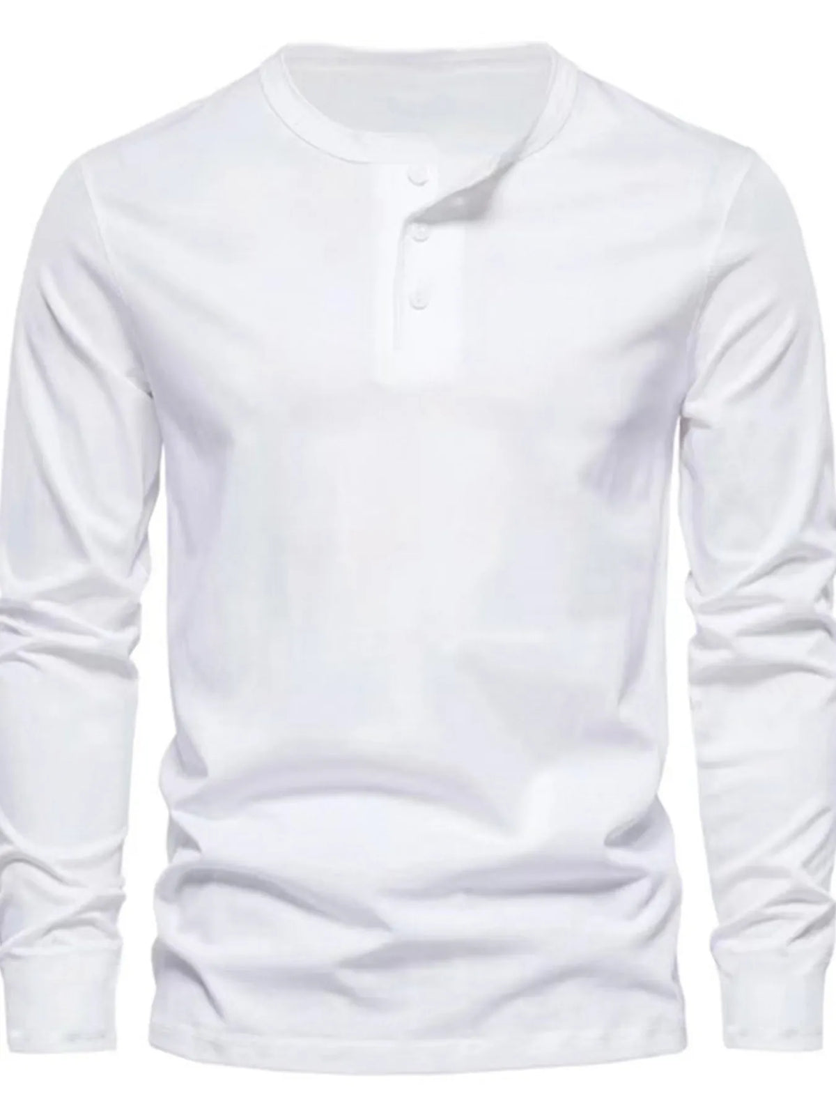 Men's Full Size Button Detail Long Sleeve Henley T-Shirt Plus Size