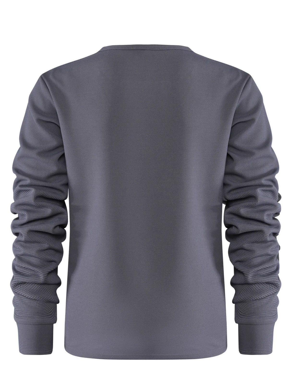 Men's Plus Size Waffle Knit Long Sleeve T-Shirt