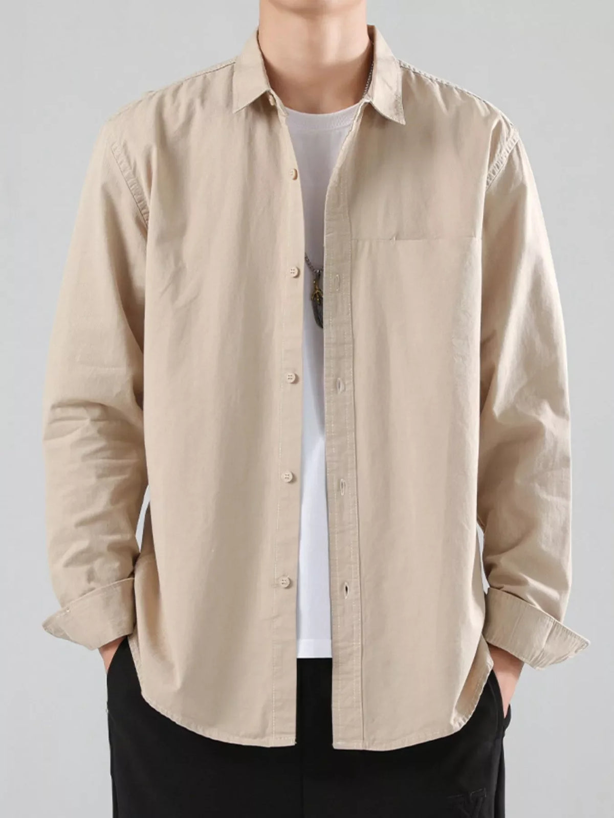 Men's Full Size Button-Up Casual Shirt Plus Size