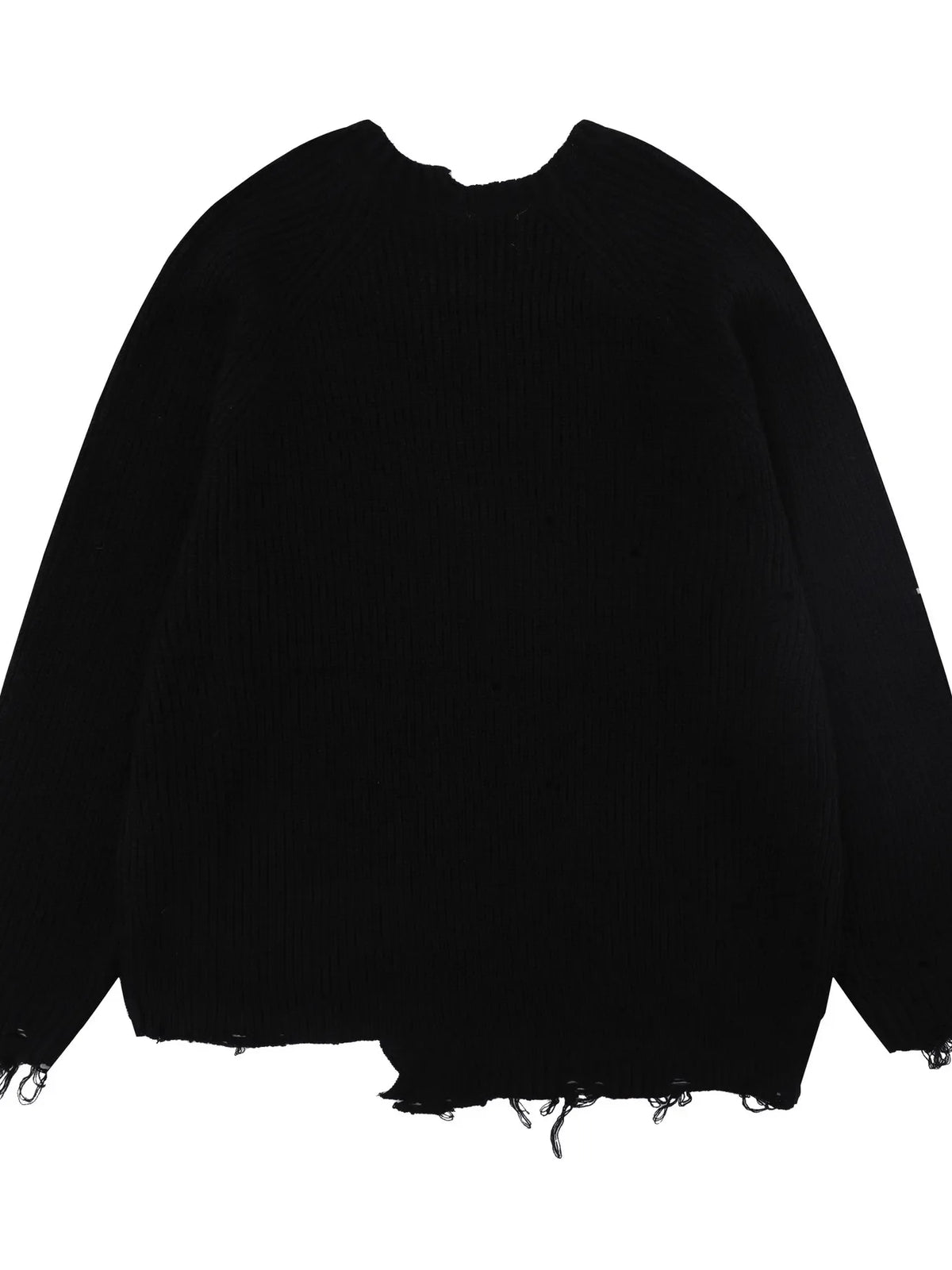 Men's Distressed Letter Ribbed Knit Sweater