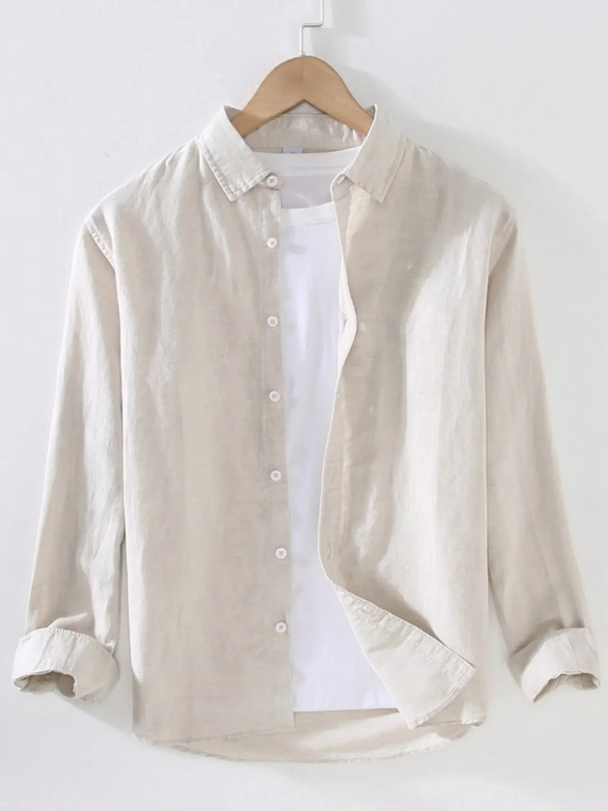 Men's Full Size Casual Long Sleeve Button-Up Shirt Plus Size