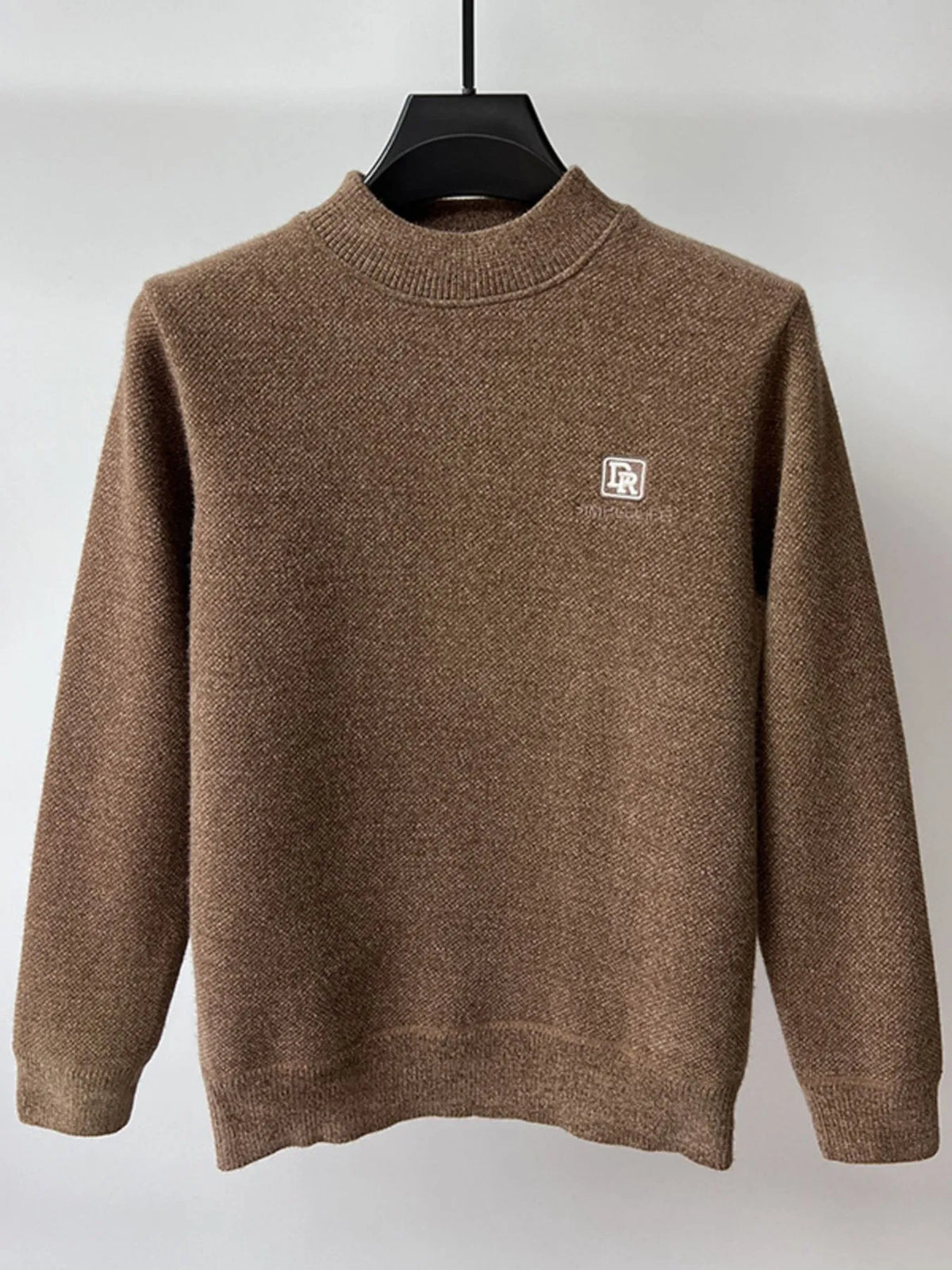 Men's Plus Size Ribbed Hem Long Sleeve Sweater