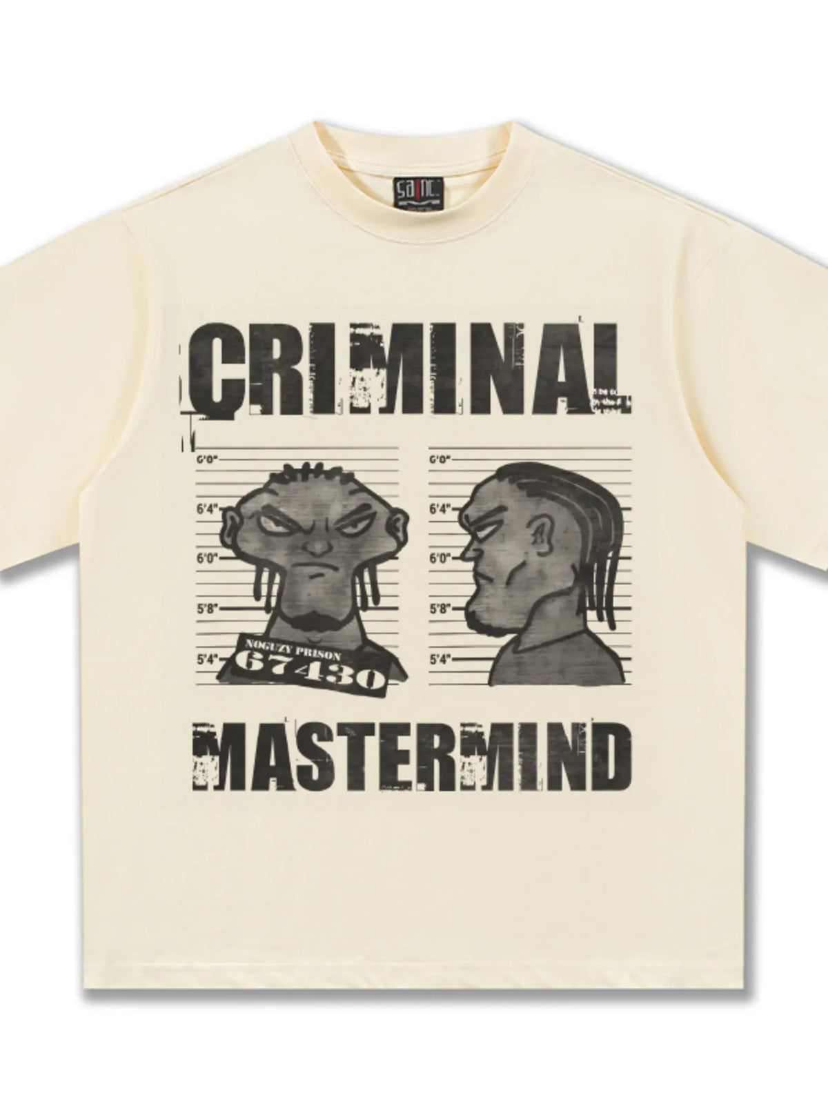 Men's Criminal Mastermind Graphic Oversized T-Shirt