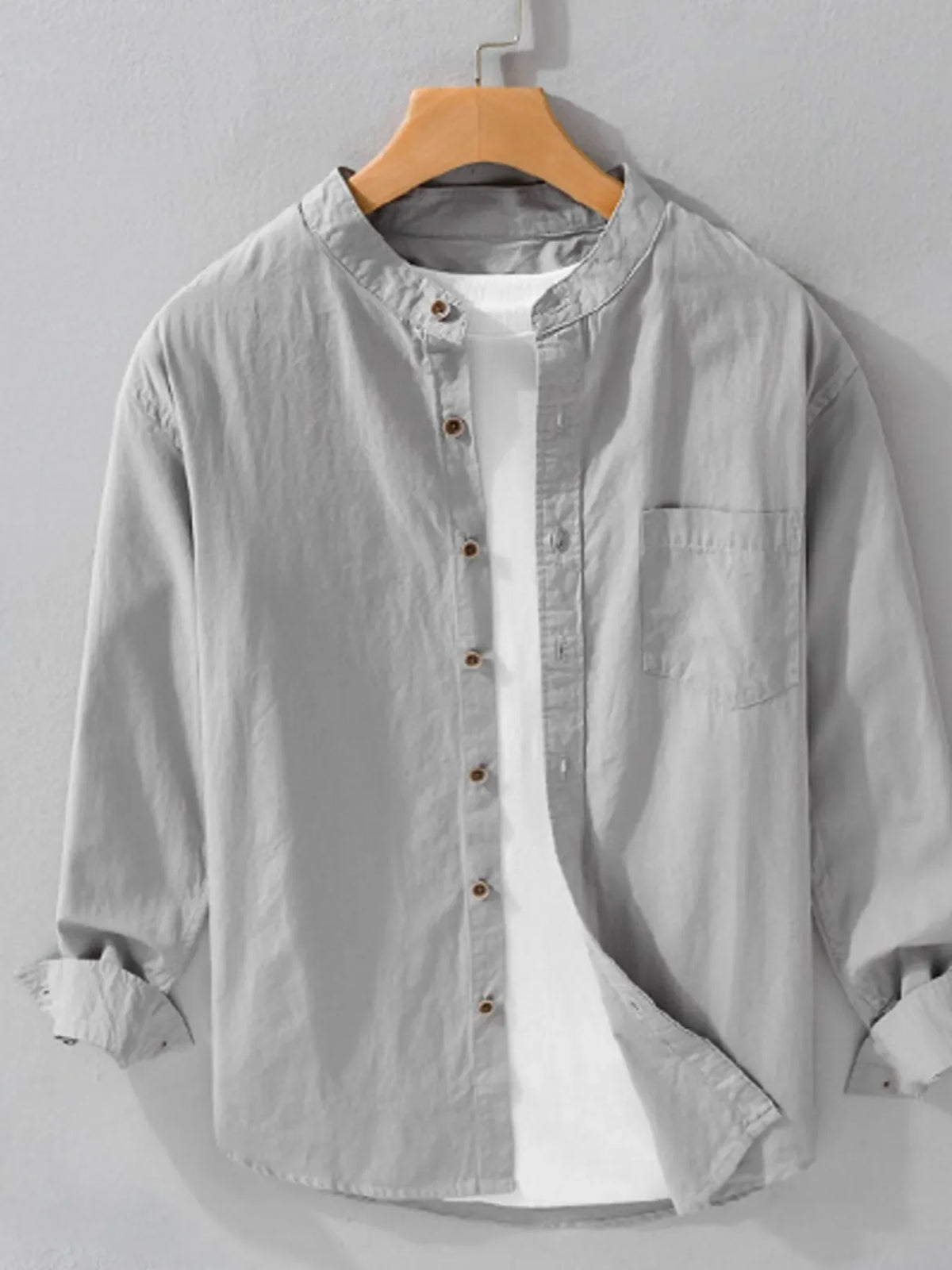 Men's Plus Size Button Up Long Sleeve Shirt
