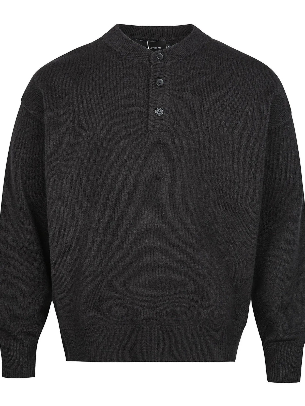 Men's Button Detail Drop Shoulder Sweater