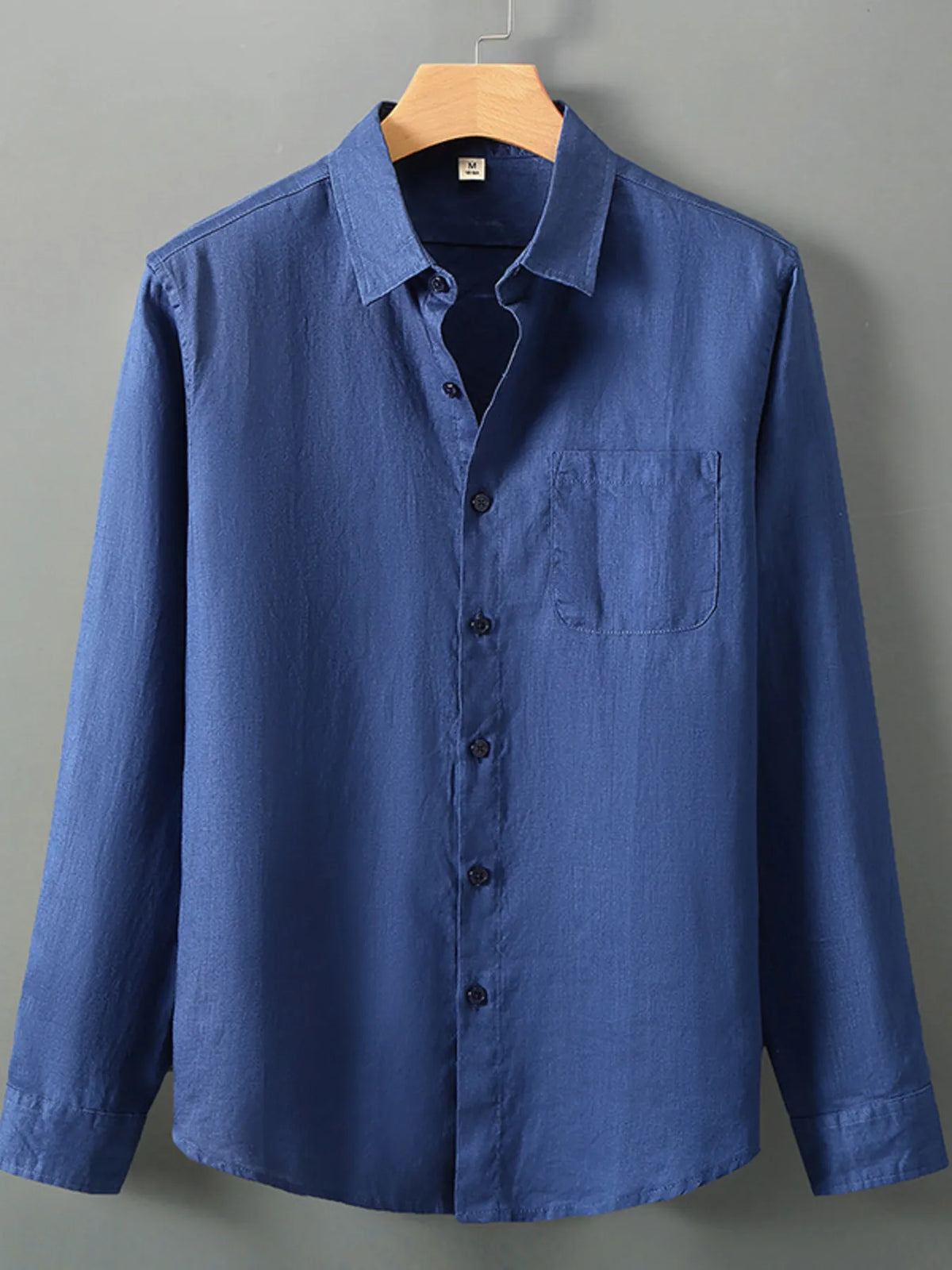 Men's Plus Size Long Sleeve Button-Up Shirt