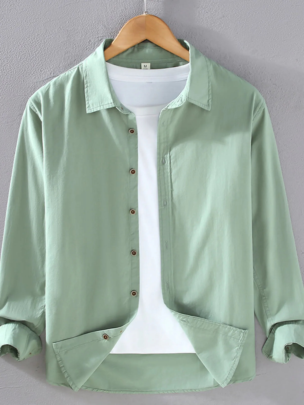 Men's Plus Size Long Sleeve Button-Up Shirt