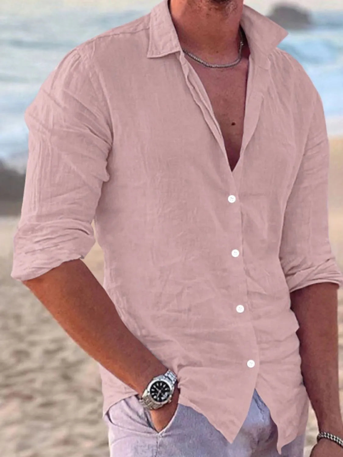Men's Full Size Button Up Long Sleeve Shirt Plus Size