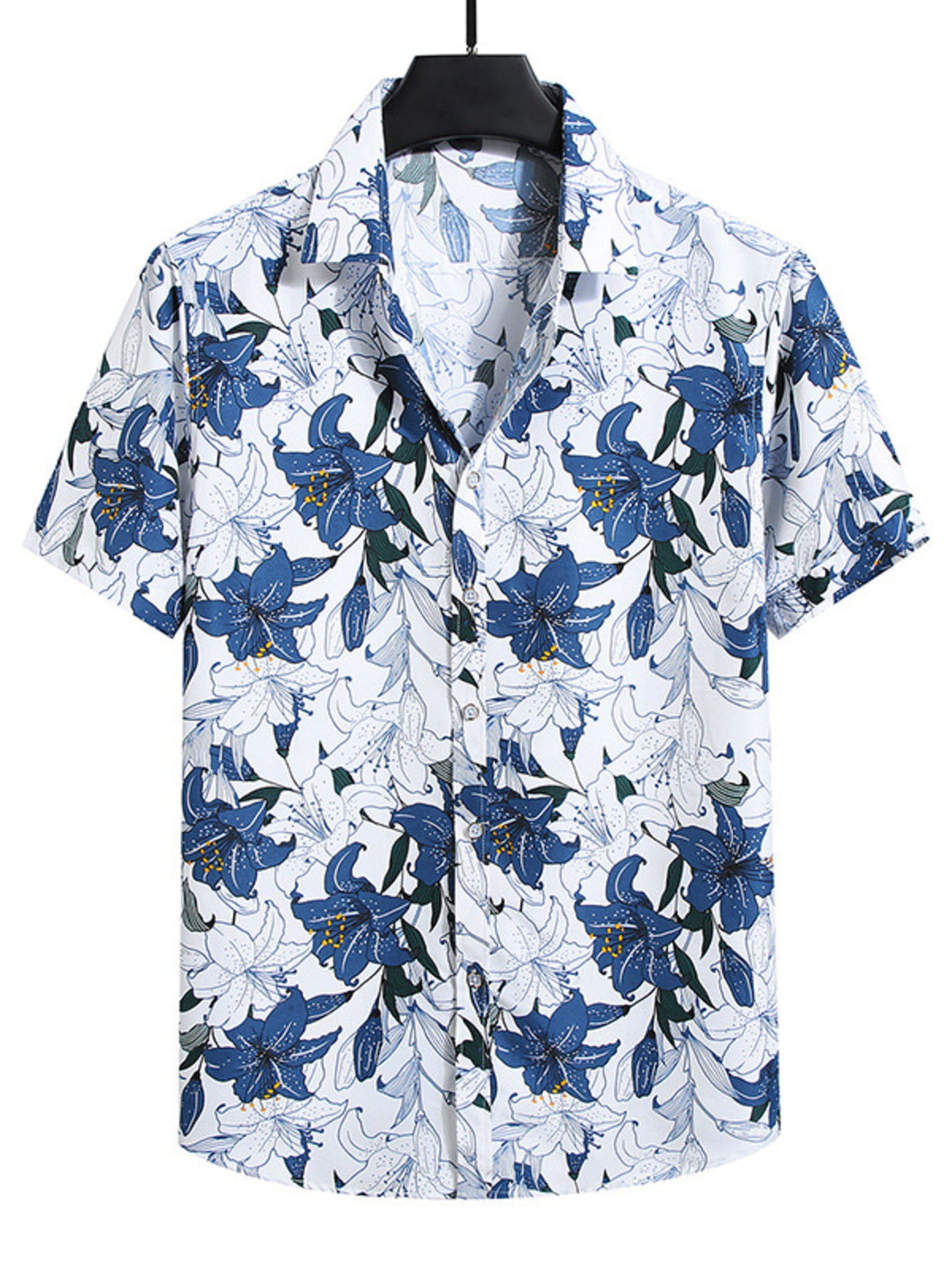 Men's Plus Size Nautical Print Short Sleeve Casual Shirt