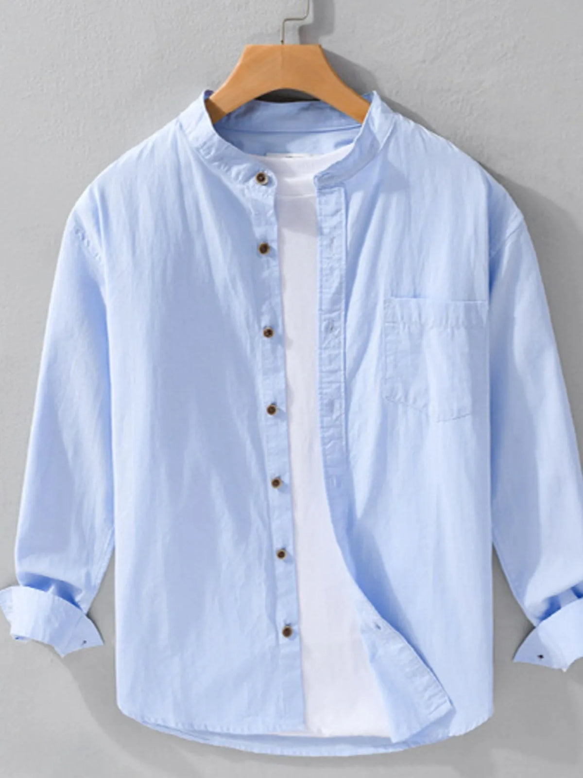 Men's Plus Size Button Up Long Sleeve Shirt