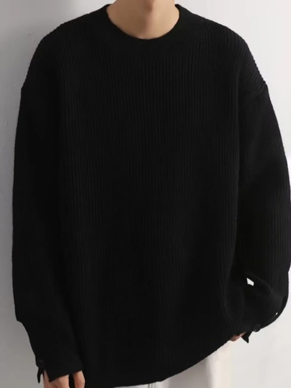 Men's Oversized Ribbed Long Sleeve Sweater