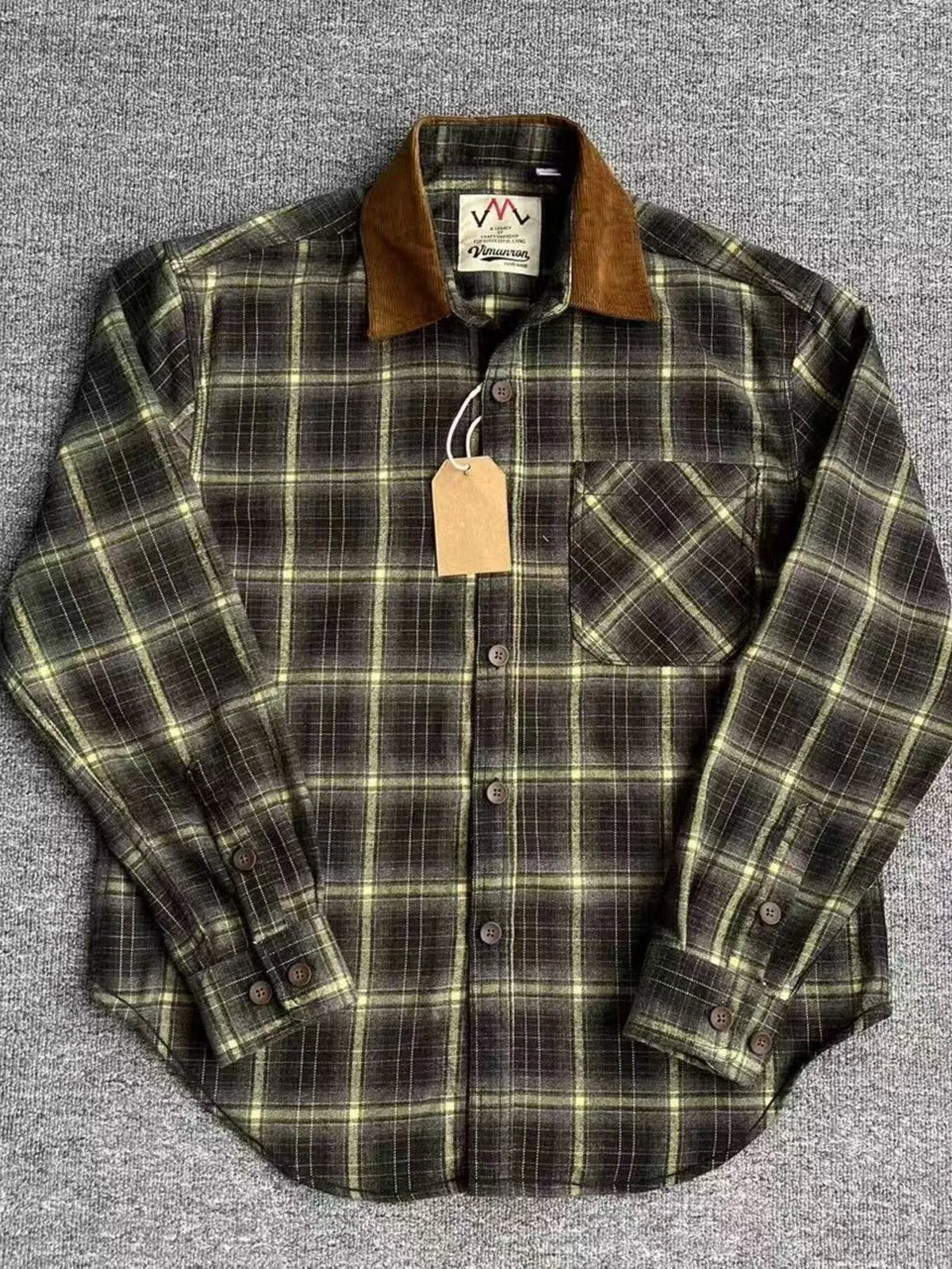 Men's Plus Size Oversized Plaid Button Up Shirt