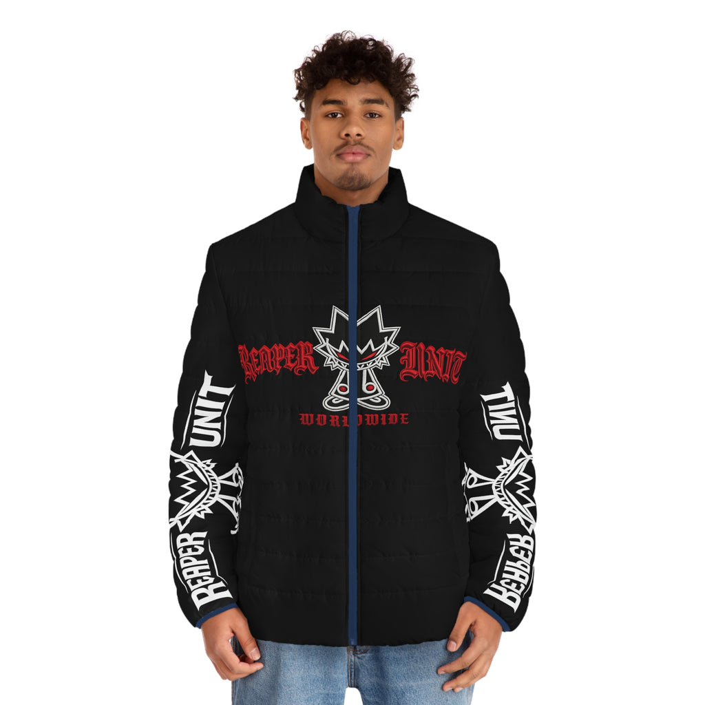 Reaper Unit Worldwide Men’s Puffer Jacket (AOP) – Premium Streetwear Winter Coat