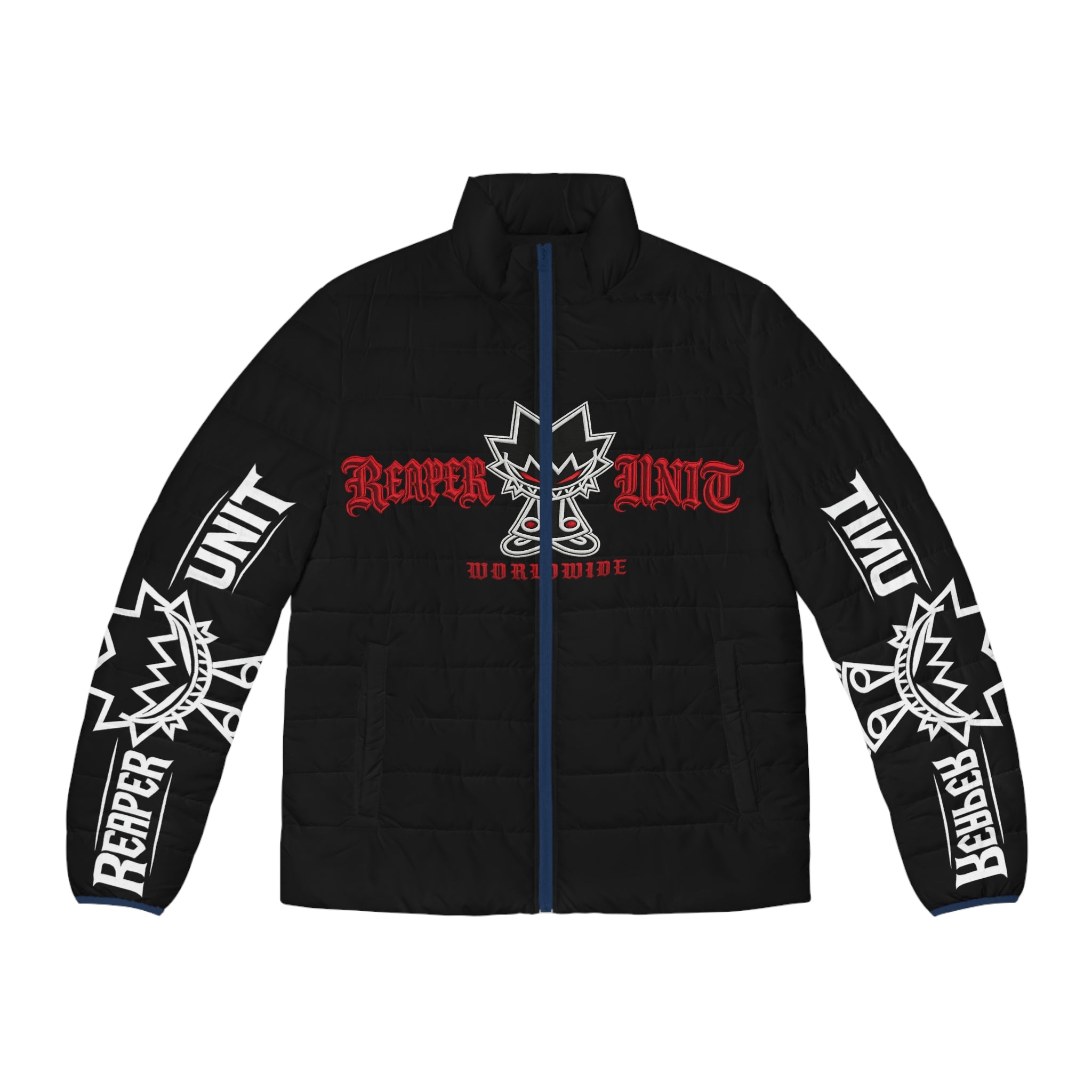 Reaper Unit Worldwide Men’s Puffer Jacket (AOP) – Premium Streetwear Winter Coat