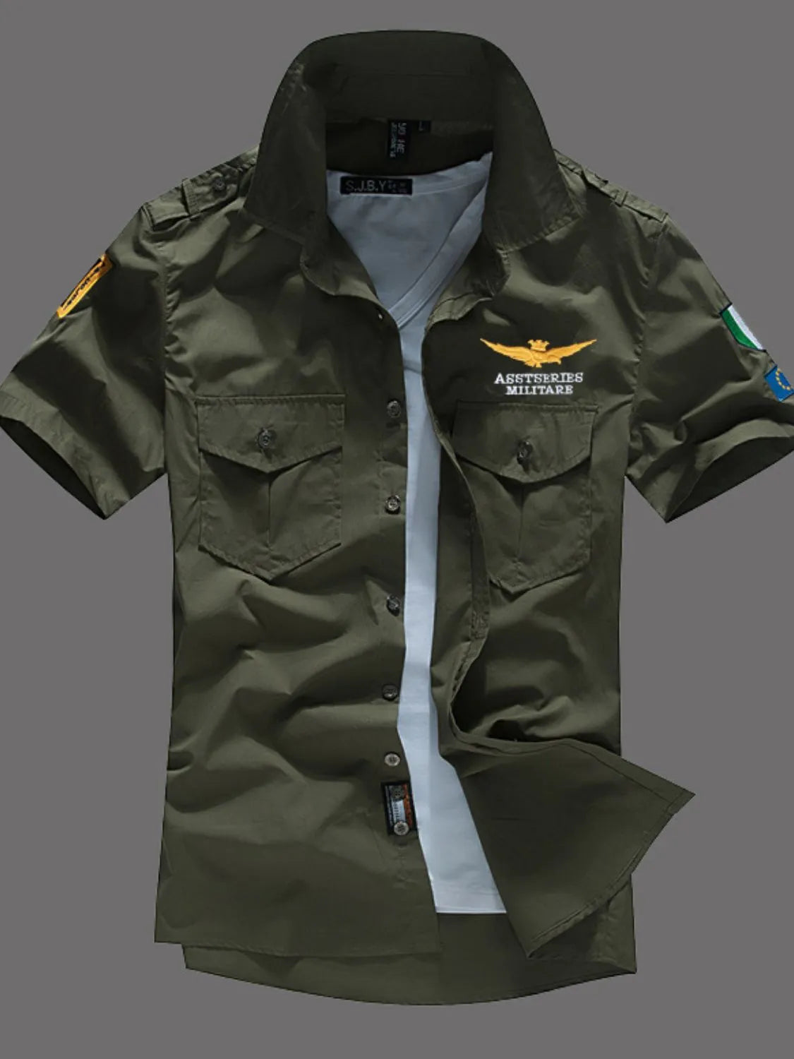 Men's Full Size Button Up Short Sleeve Shirt Plus Size