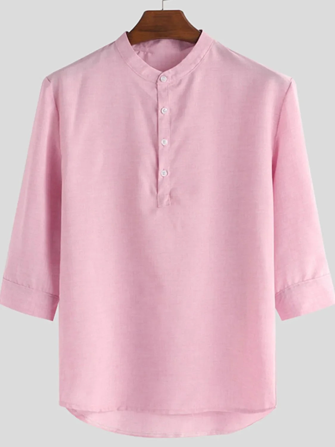 Men's Full Size Casual Button Detail Blouse Plus Size