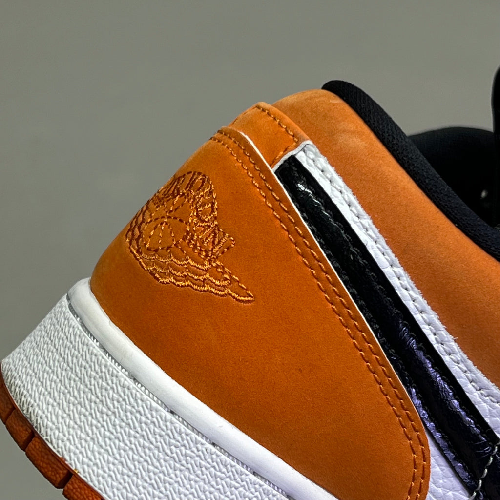 NIKE Air Jordan 1 Low Shattered Backboard Shoes Boys Sz 7Y Orange/Black (Pre-Owned)