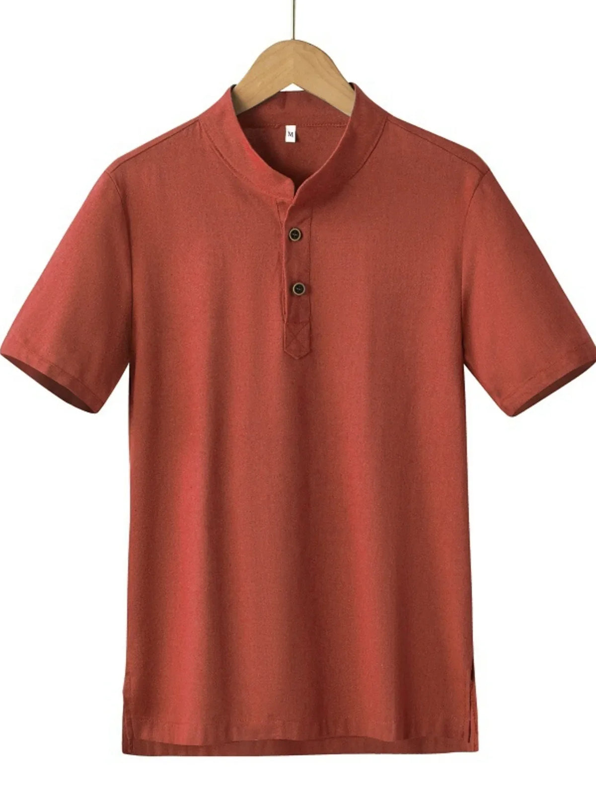 Men's Plus Size Button Detail Short Sleeve Blouse