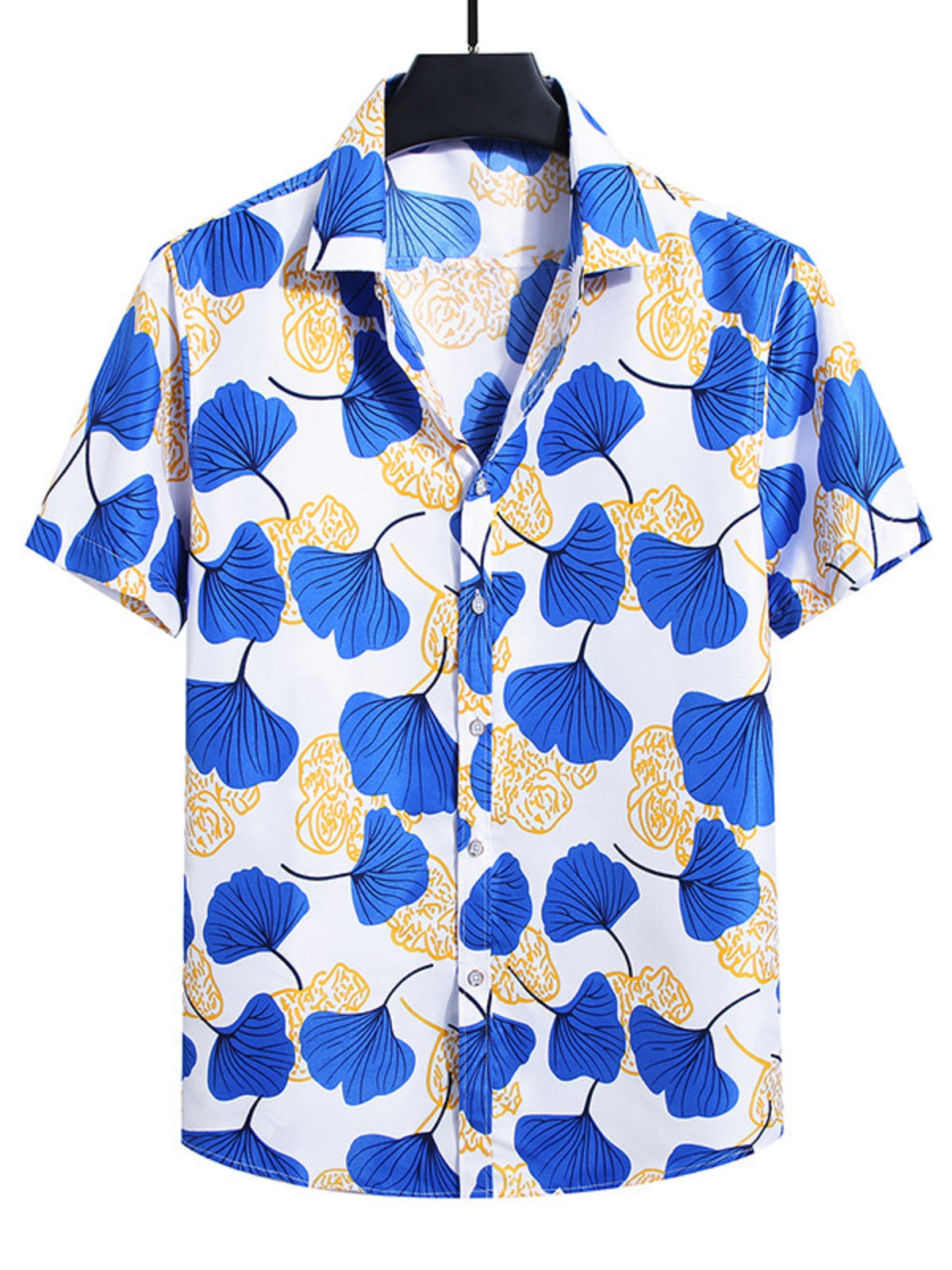 Men's Plus Size Nautical Print Short Sleeve Casual Shirt