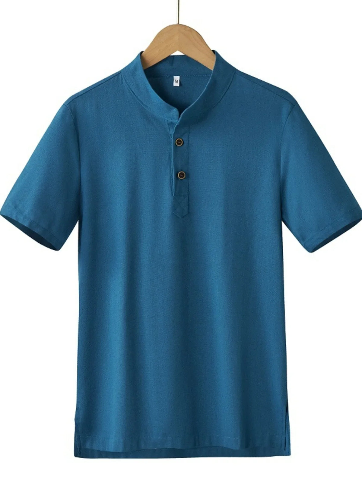 Men's Plus Size Button Detail Short Sleeve Blouse