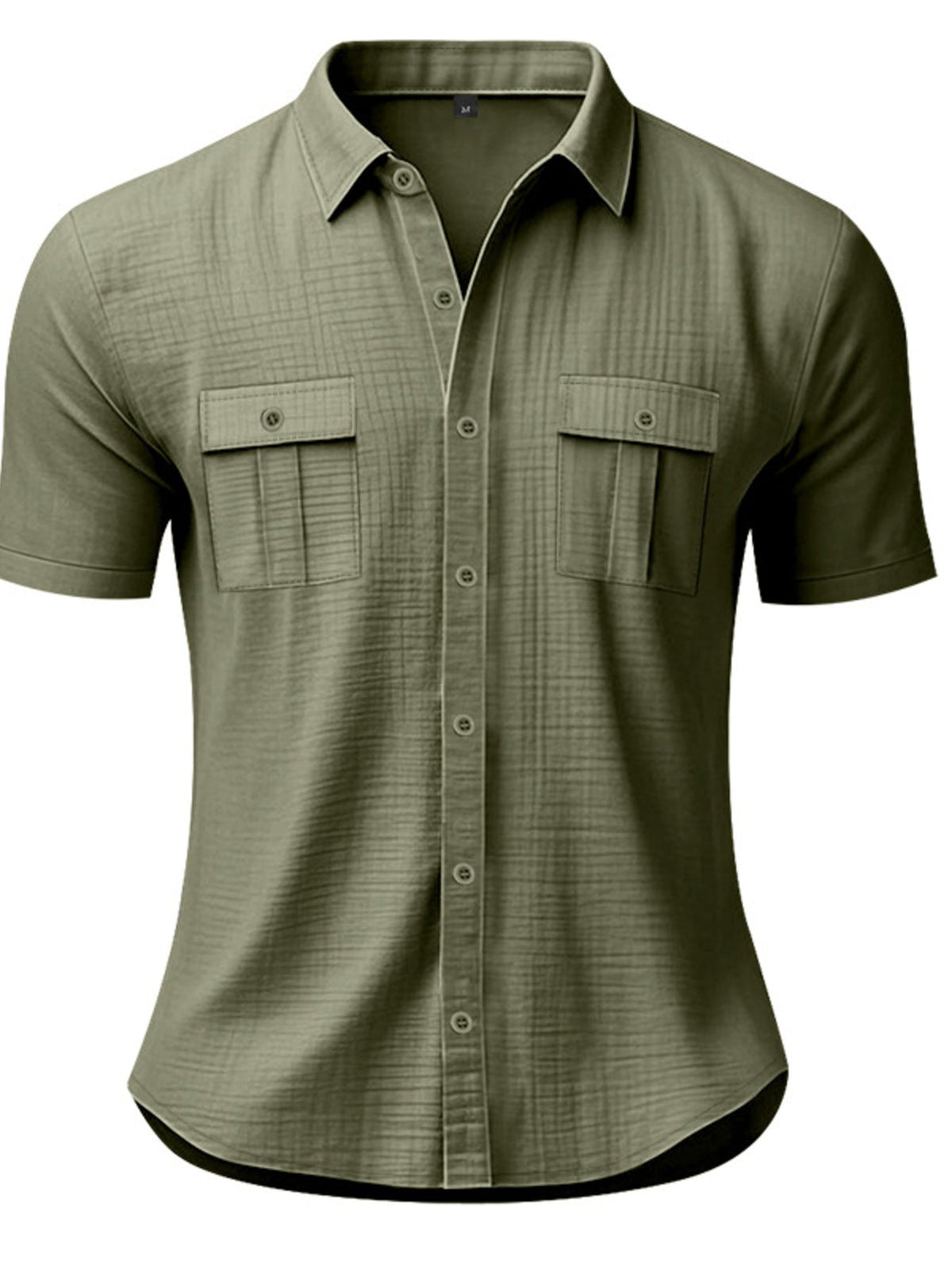 Men's Full Size Short Sleeve Shirt with Pockets Plus Size