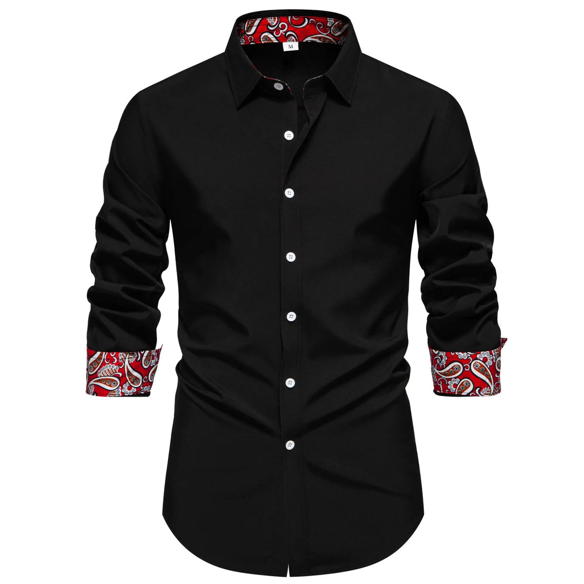 Men's Casual Button-Down Shirt with Cuff Detail