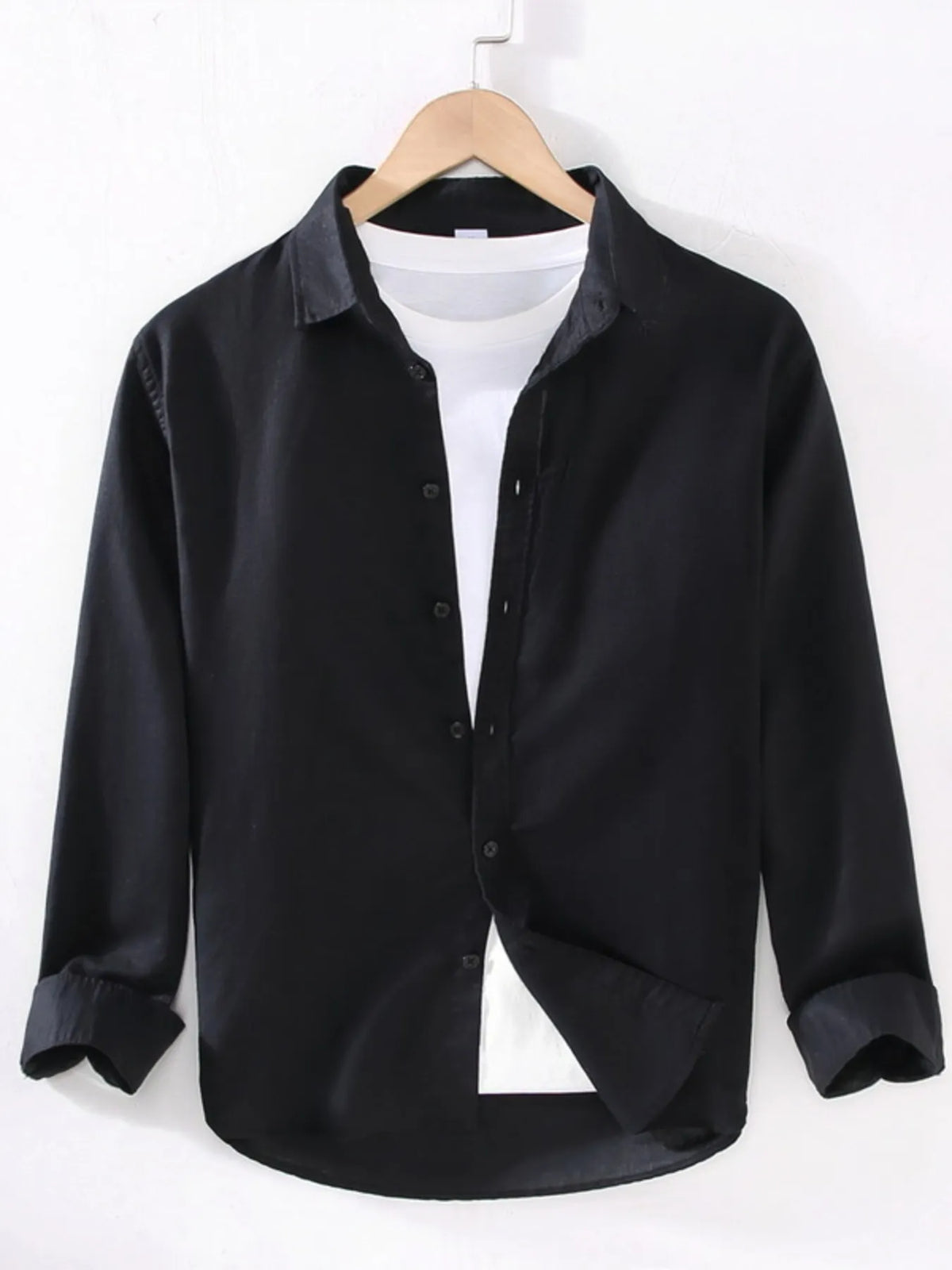 Men's Full Size Casual Long Sleeve Button-Up Shirt Plus Size