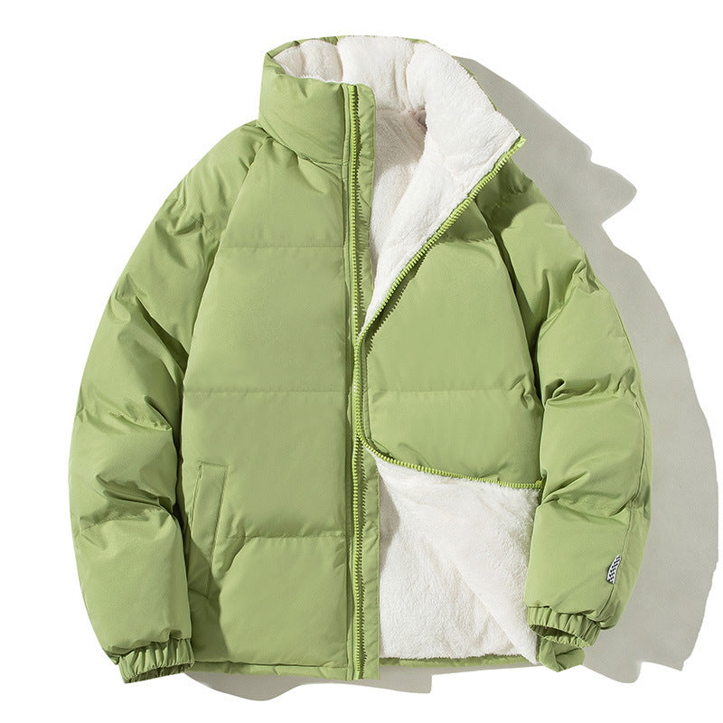 Reaper unit worldwide Couples Stand-up Collar Coat With Pockets Fashion Winter Warm Plush Thickened Jacket For Women Men Loose Outwear Top Clothing