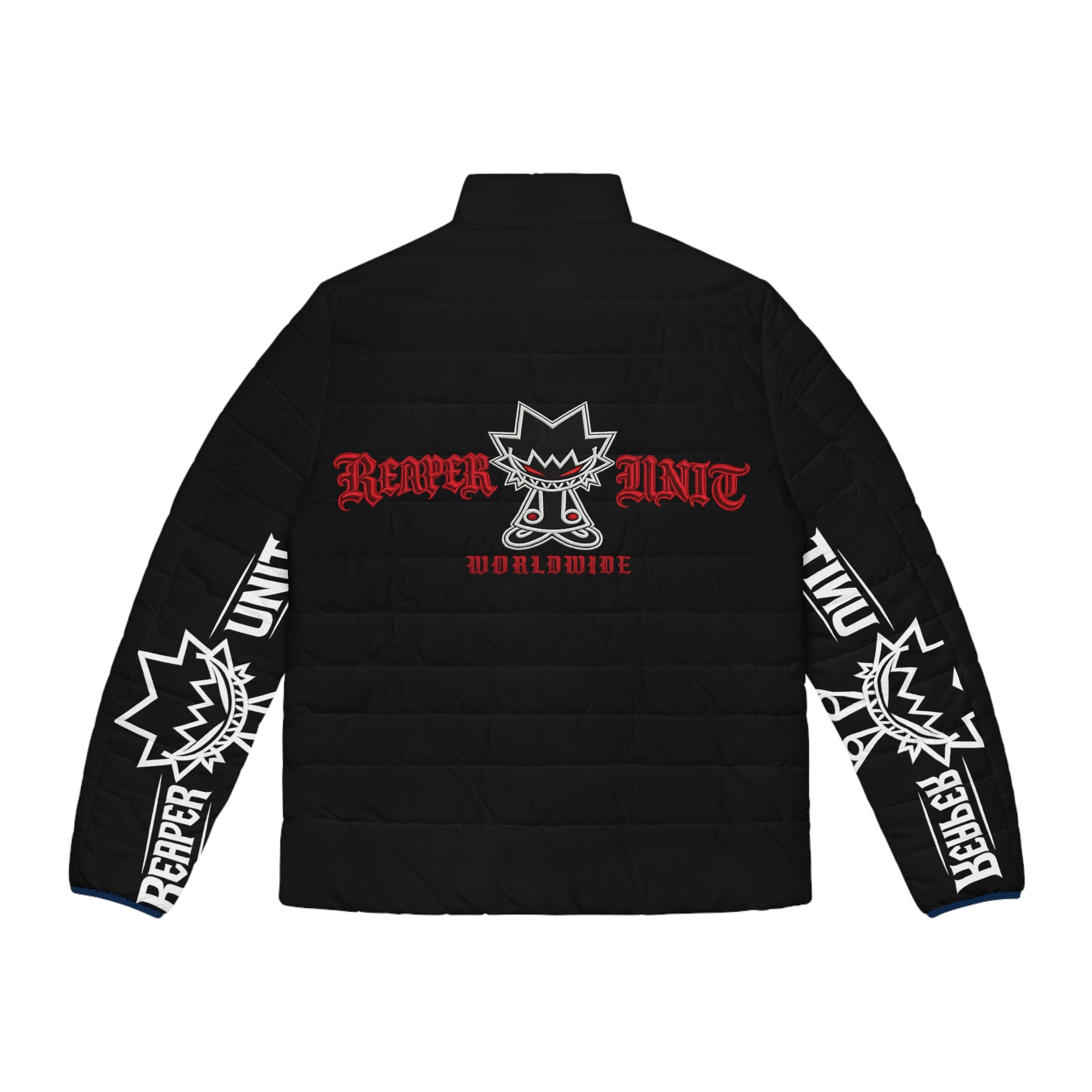 Reaper Unit Worldwide Men’s Puffer Jacket (AOP) – Premium Streetwear Winter Coat