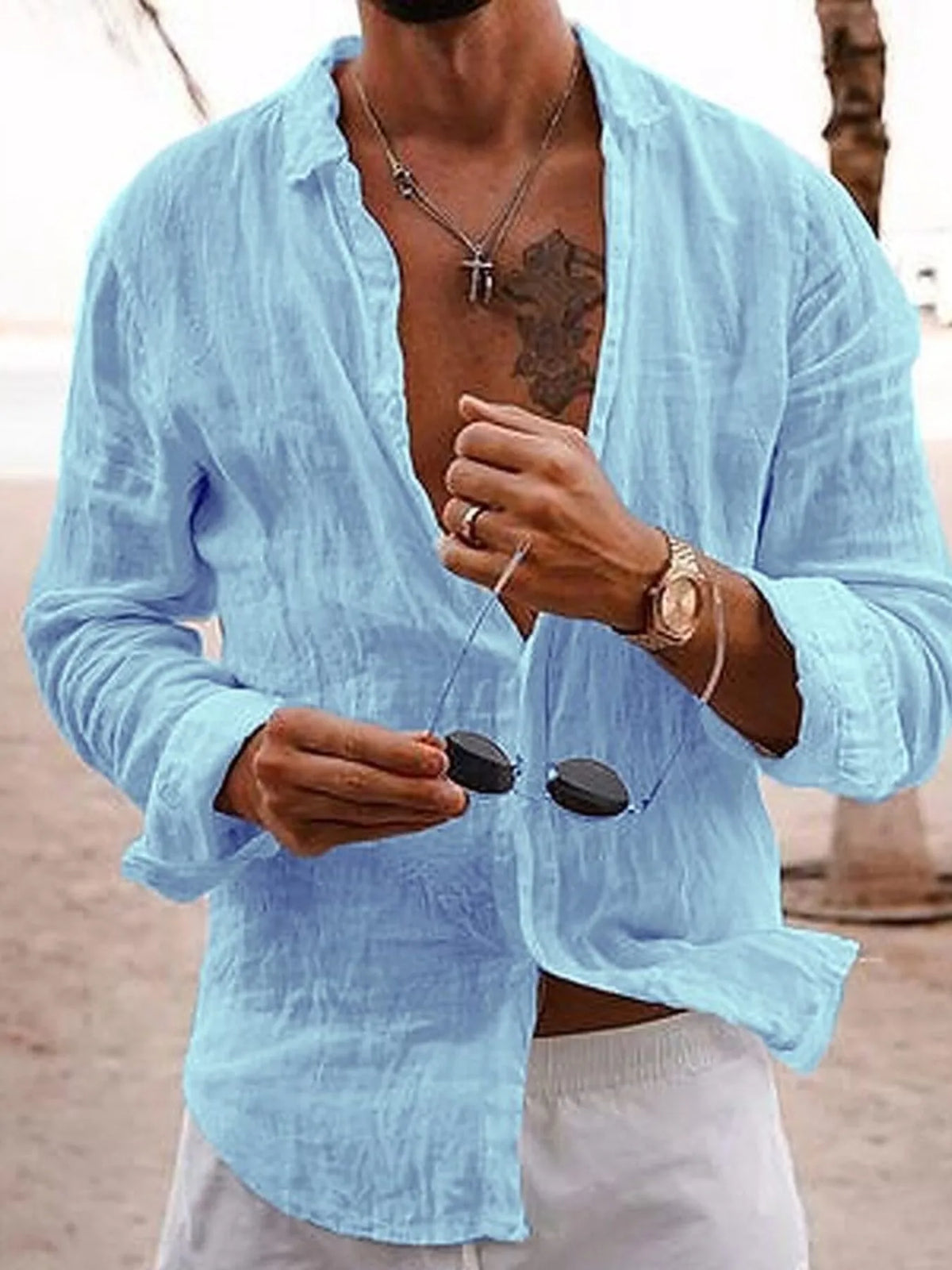 Men's Full Size Button Up Long Sleeve Shirt Plus Size