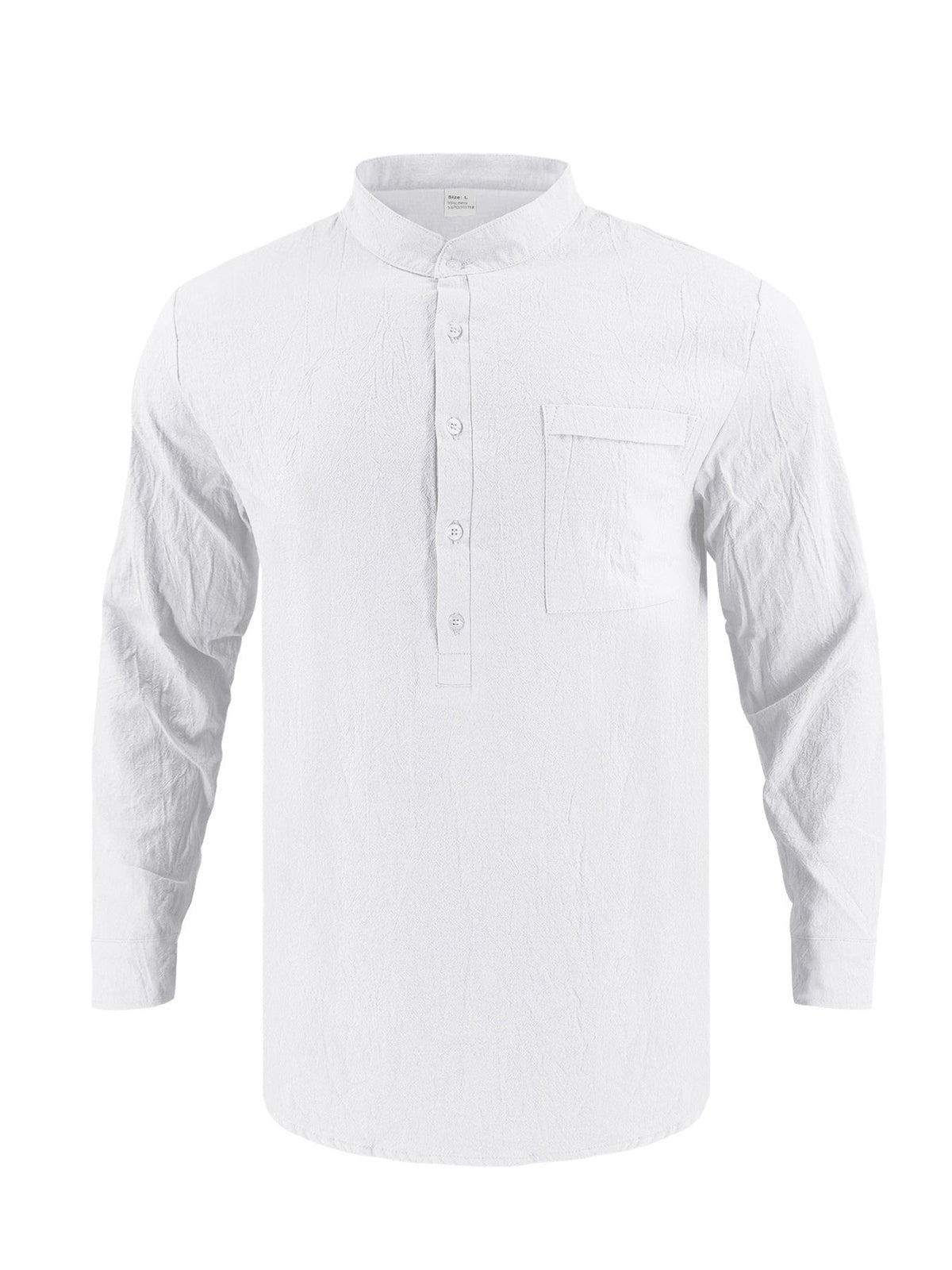 Men's Full Size Button Detail Long Sleeve Shirt Plus Size