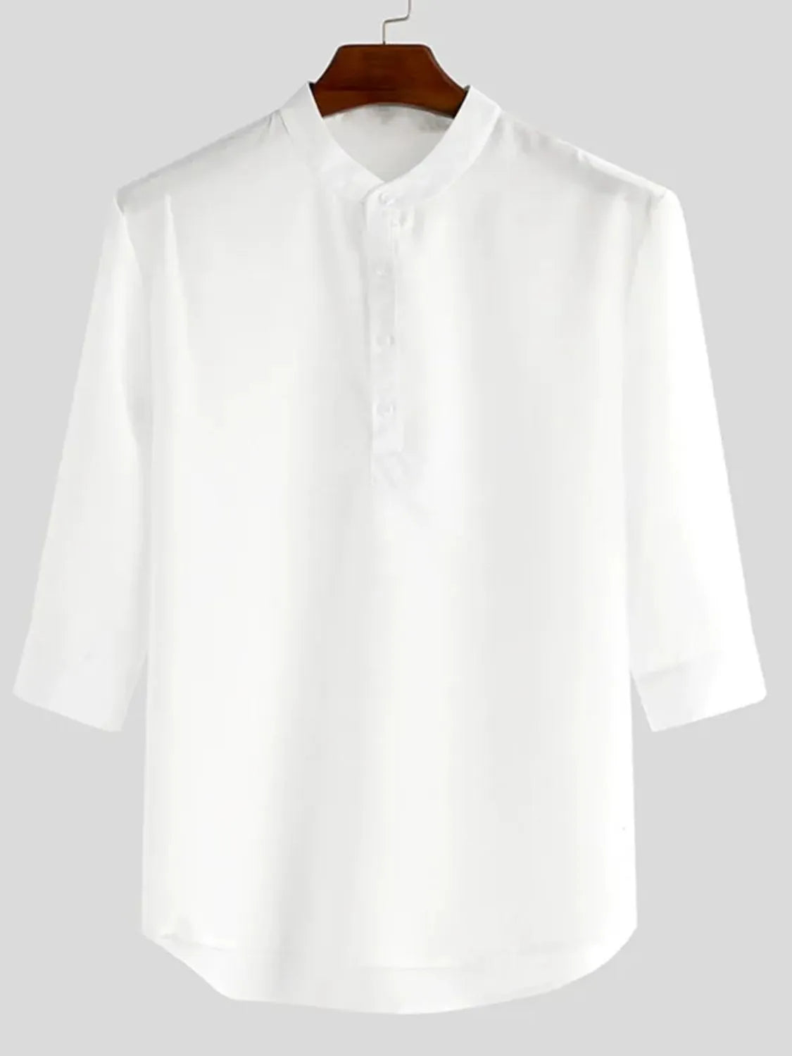 Men's Full Size Casual Button Detail Blouse Plus Size
