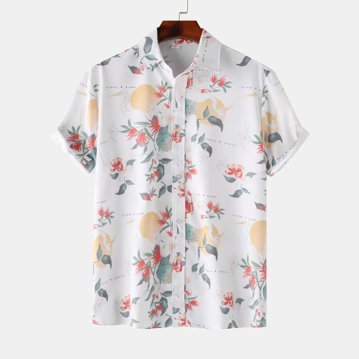 Men's Printed Button Up Short Sleeve Shirt