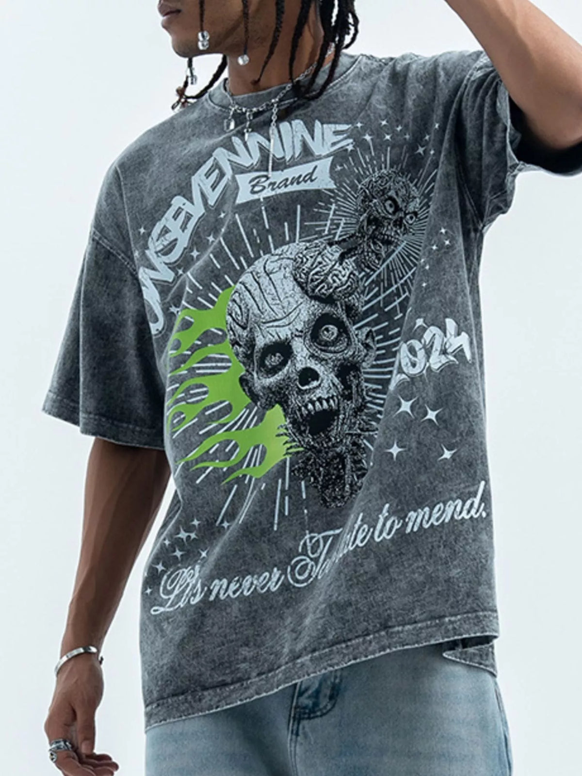 Men's Skull Graphic Round Neck Tee
