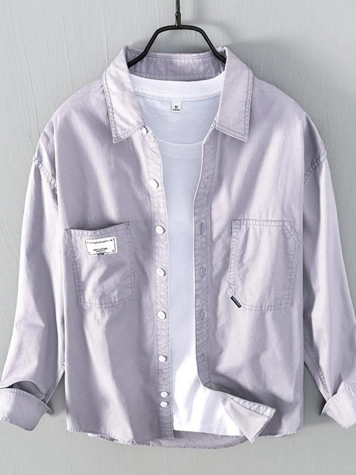 Men's Plus Size Button Up Long Sleeve Shirt
