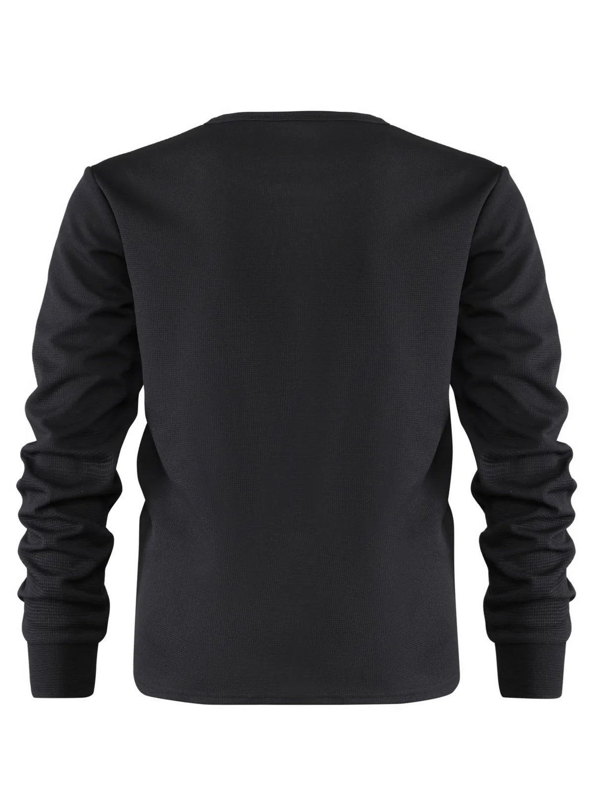 Men's Plus Size Waffle Knit Long Sleeve T-Shirt