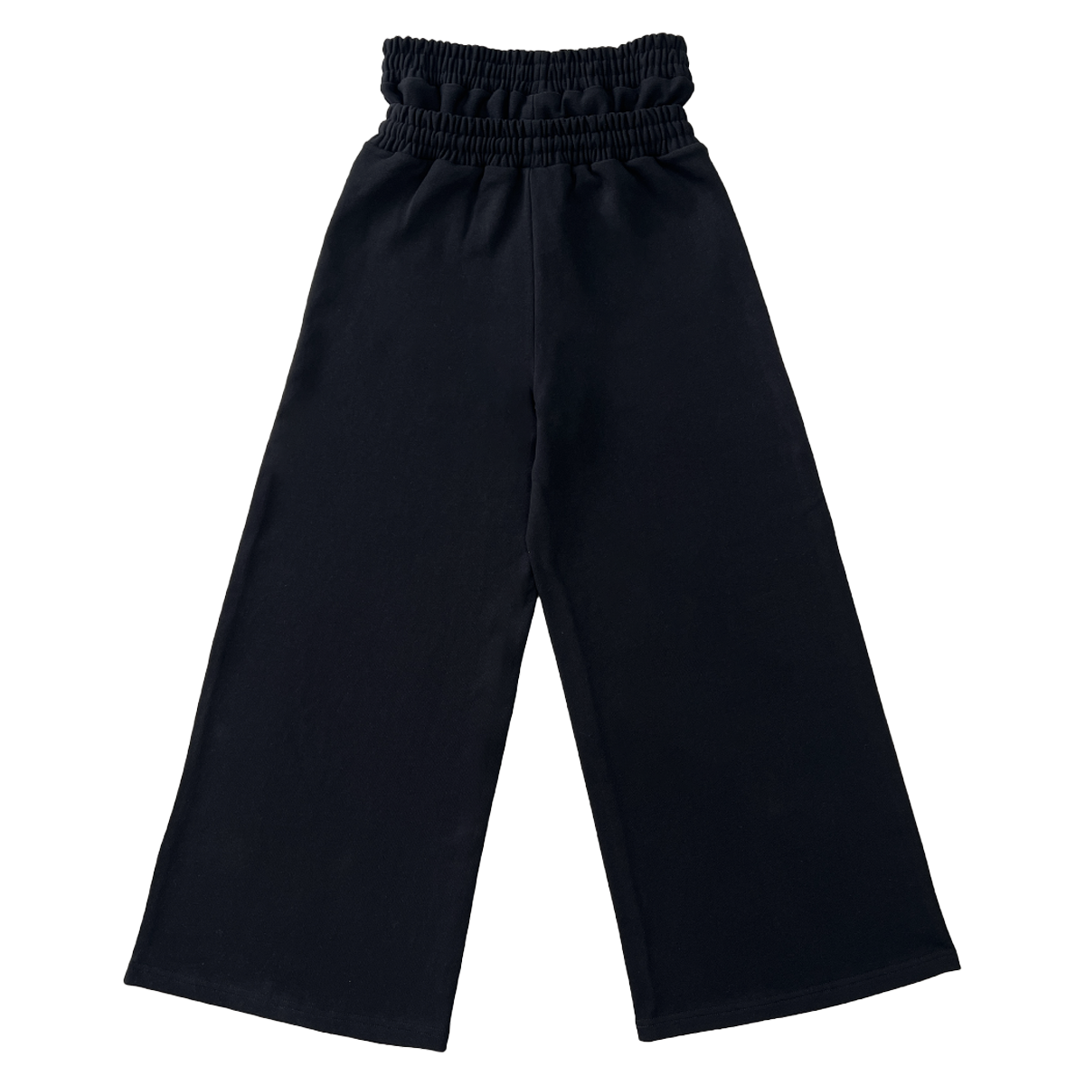 Reaper unit worldwide Market Crash Streetwear Double Waisted Sweatpants Wide Leg French Terry 420GSM Black Cotton